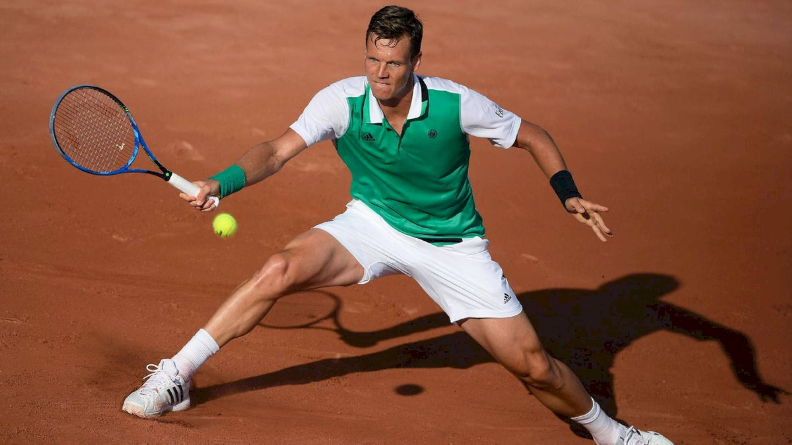 Tomas Berdych, green and white gear, yellow ball, Full HD Desktop Wallpaper