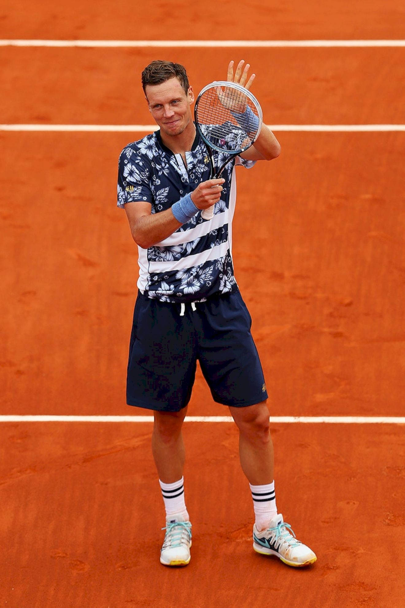 Tomas Berdych, orange clay court, racket, Full HD Phone Wallpaper