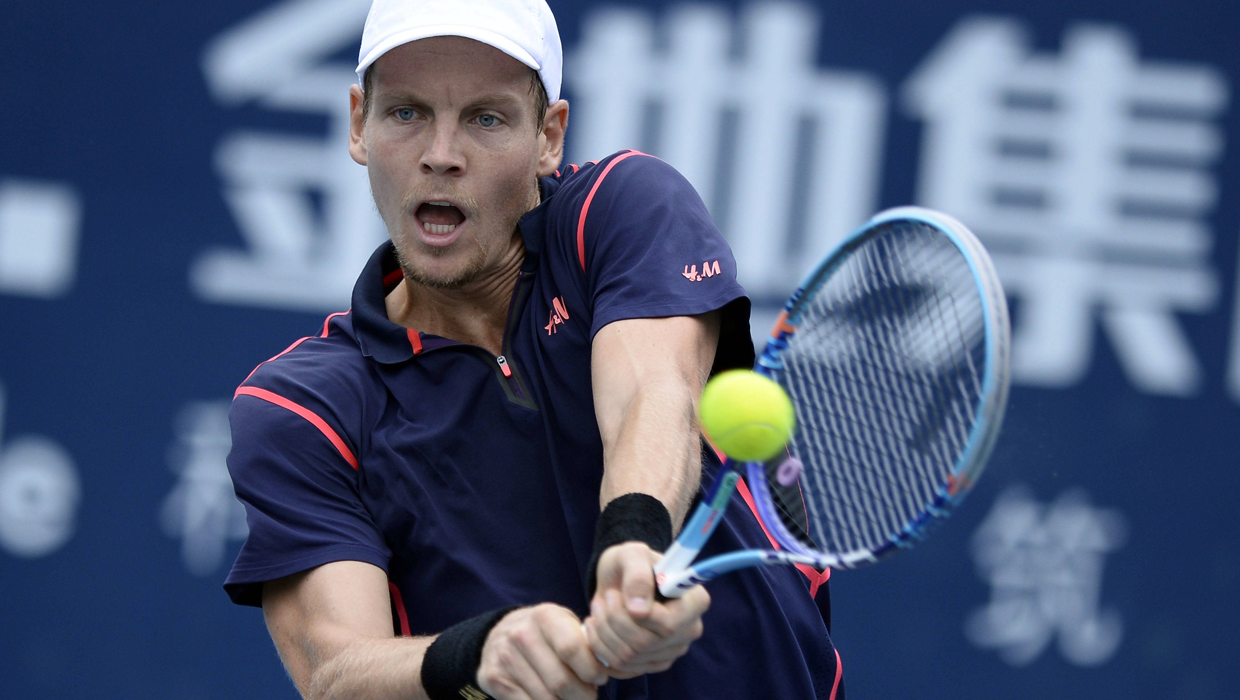 Tomas Berdych, navy shirt, white cap, 4K Desktop Wallpaper