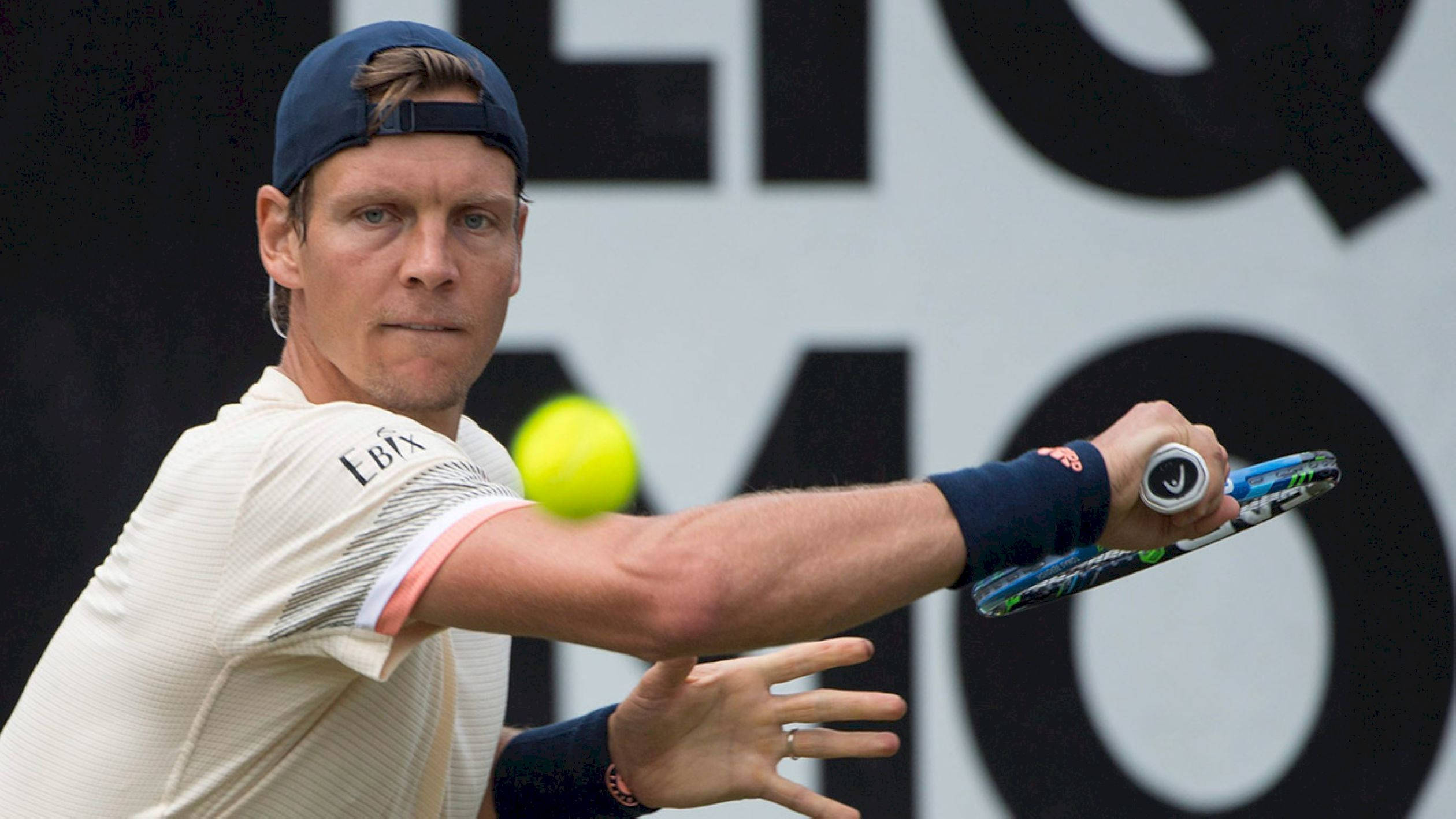 Tomas Berdych, racket, bright yellow ball, Full HD Desktop Wallpaper