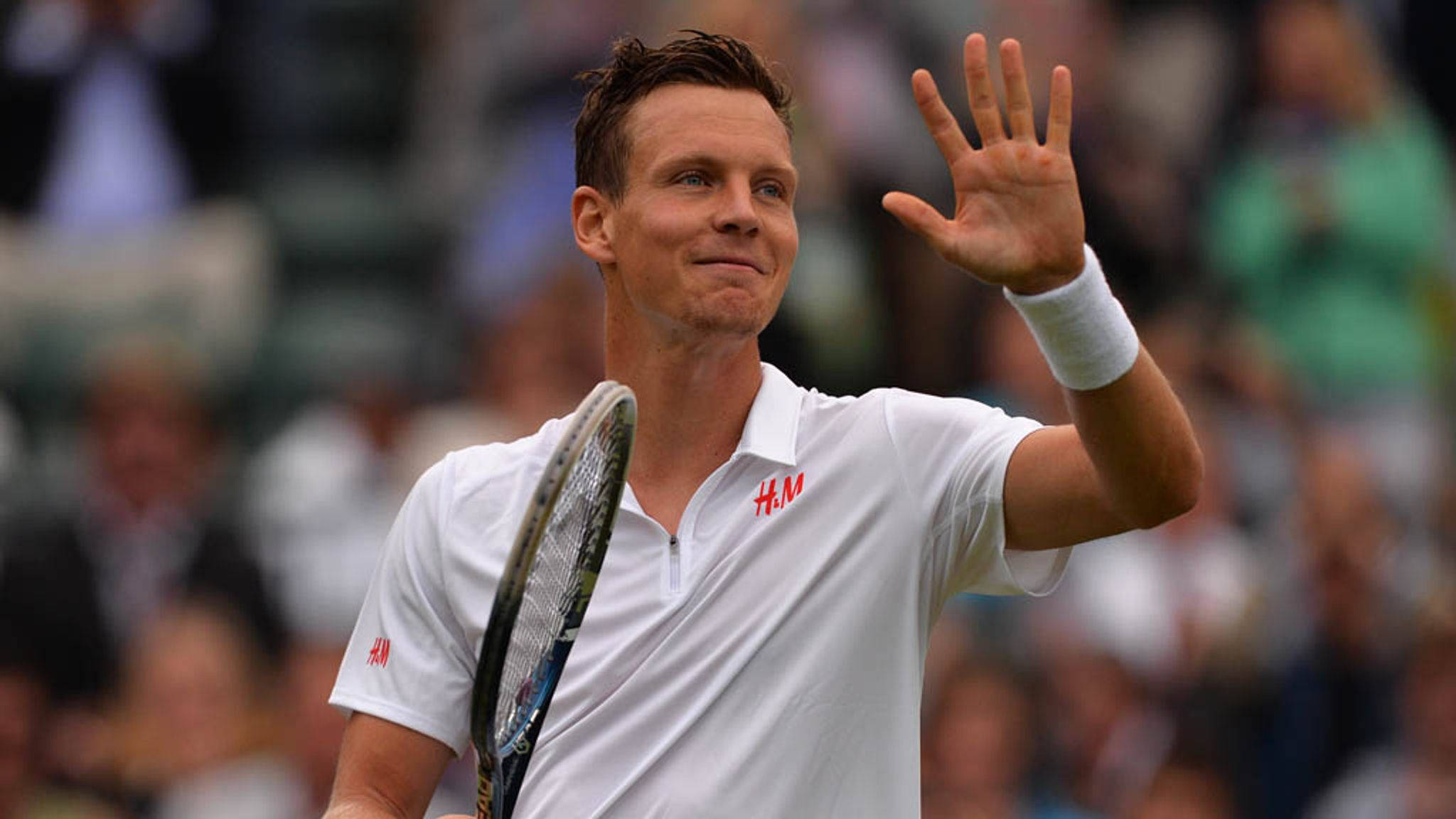 Tomas Berdych, white shirt, racket, Full HD Desktop Wallpaper