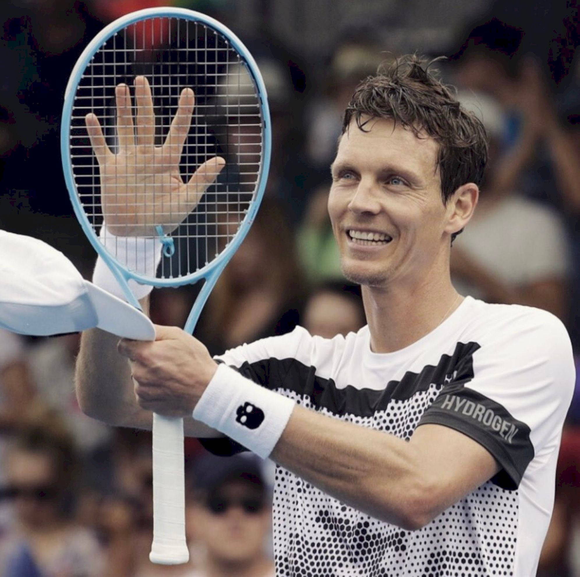Tomas Berdych, light blue racket, white cap, Full HD Desktop Wallpaper