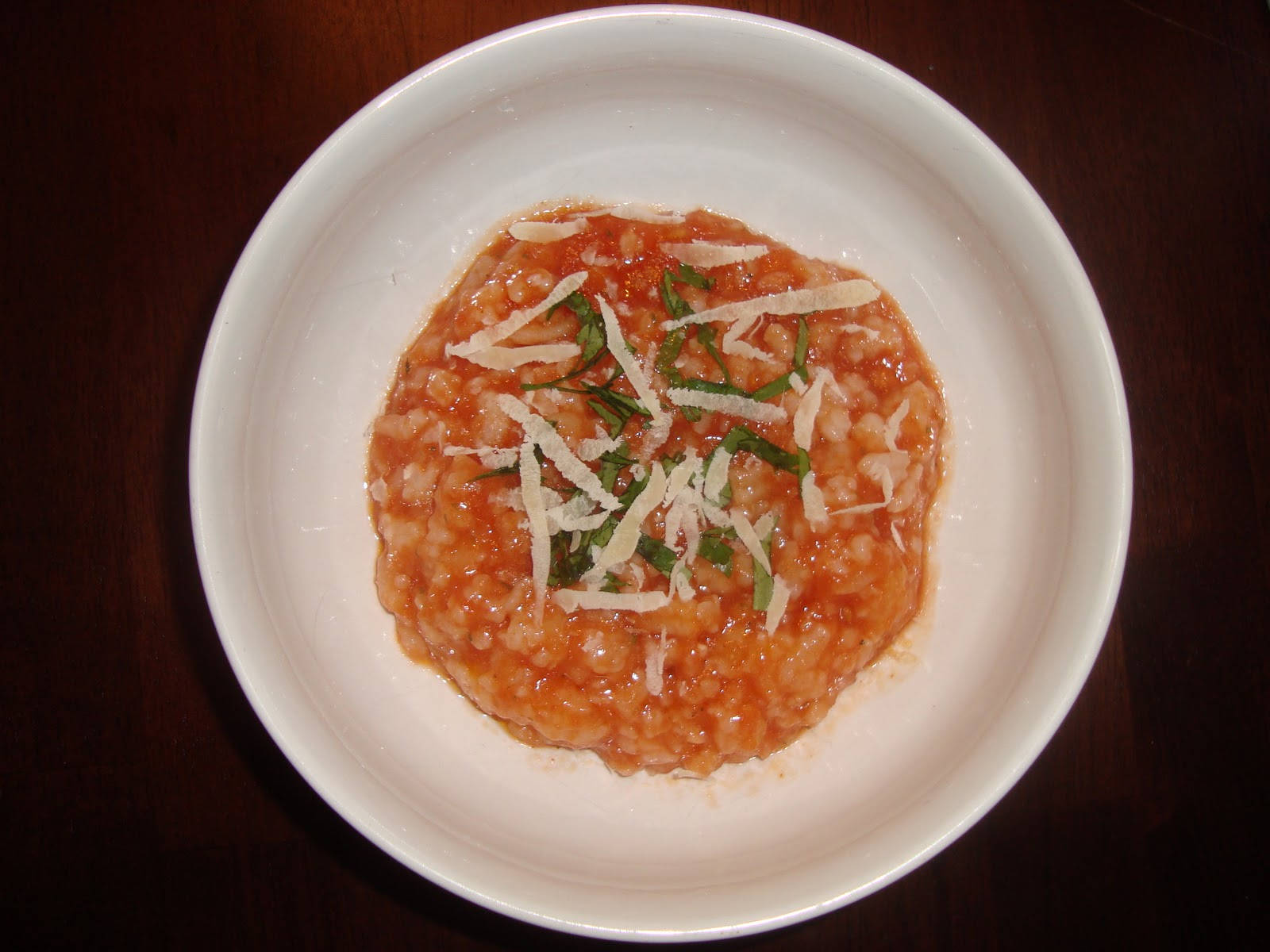 Tomato Risotto, white bowl, fresh basil, HD Desktop Wallpaper