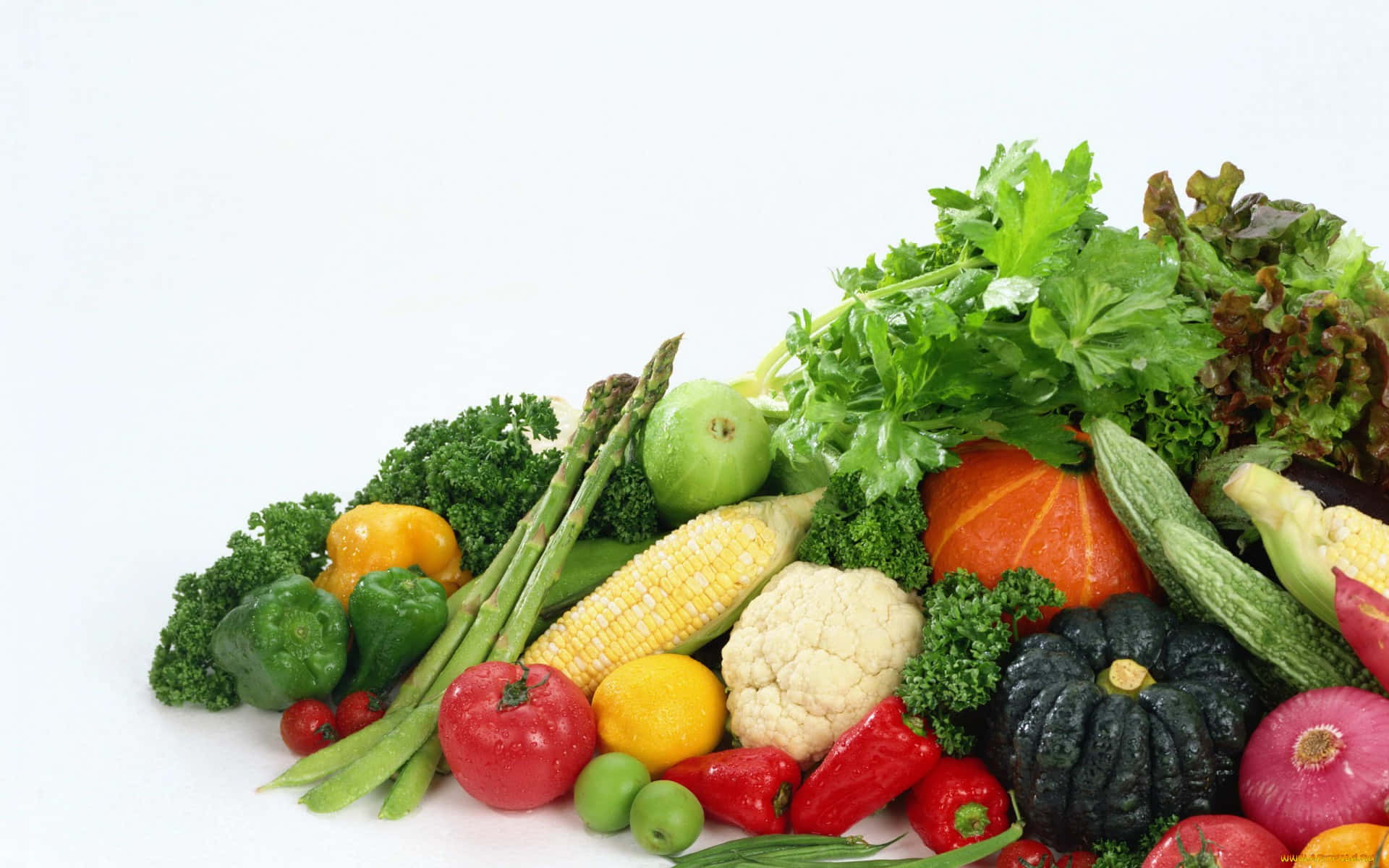 corn, tomatoes, leafy greens, Full HD Desktop Wallpaper