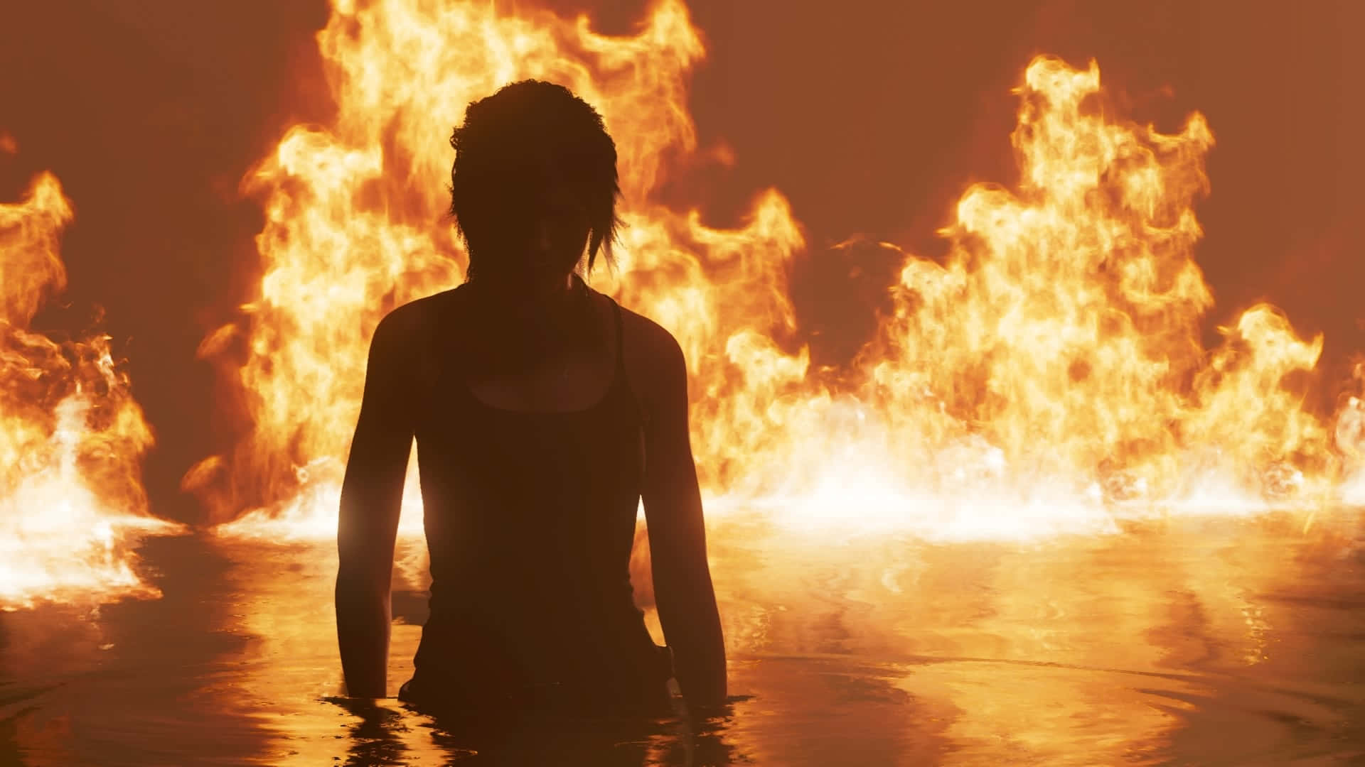 Shadow of the Tomb Raider, Tomb Raider Game, flames, Full HD Desktop Wallpaper