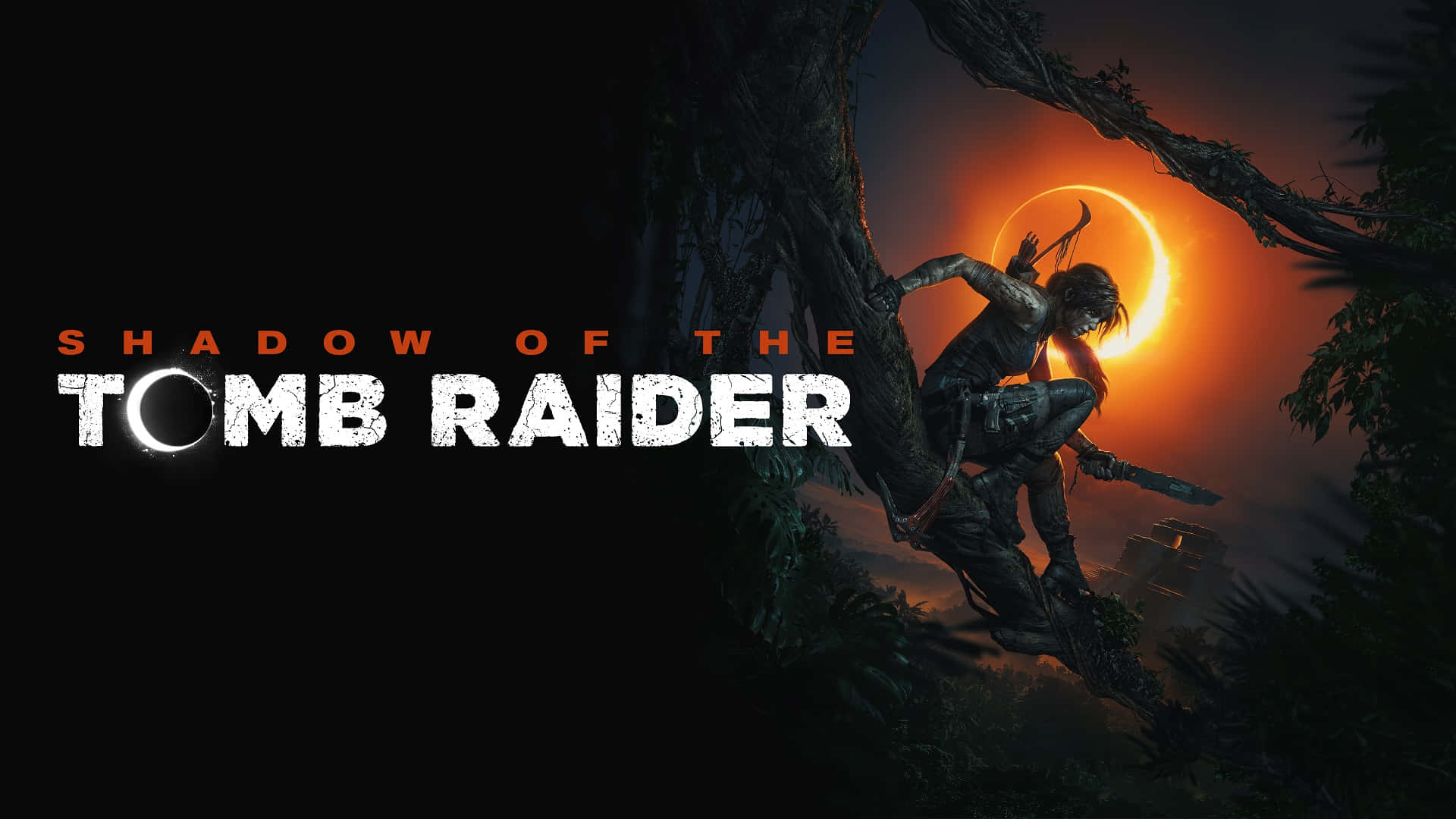 Shadow of Tomb Raider, Tomb Raider Game, glowing orange eclipse, Full HD Desktop Wallpaper