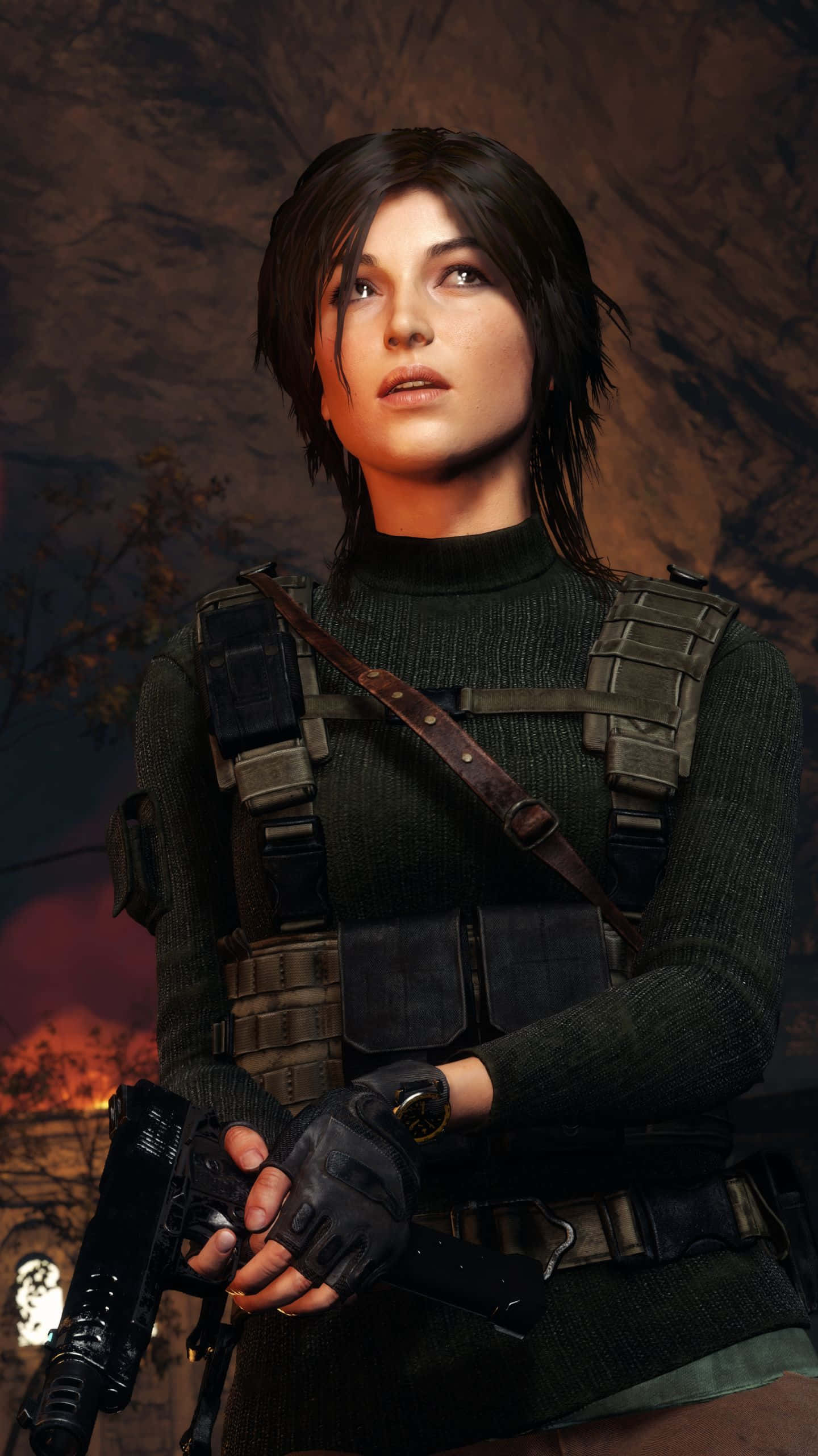 Tomb Raider, iPhone 5s, female survivor, 2K Phone Wallpaper