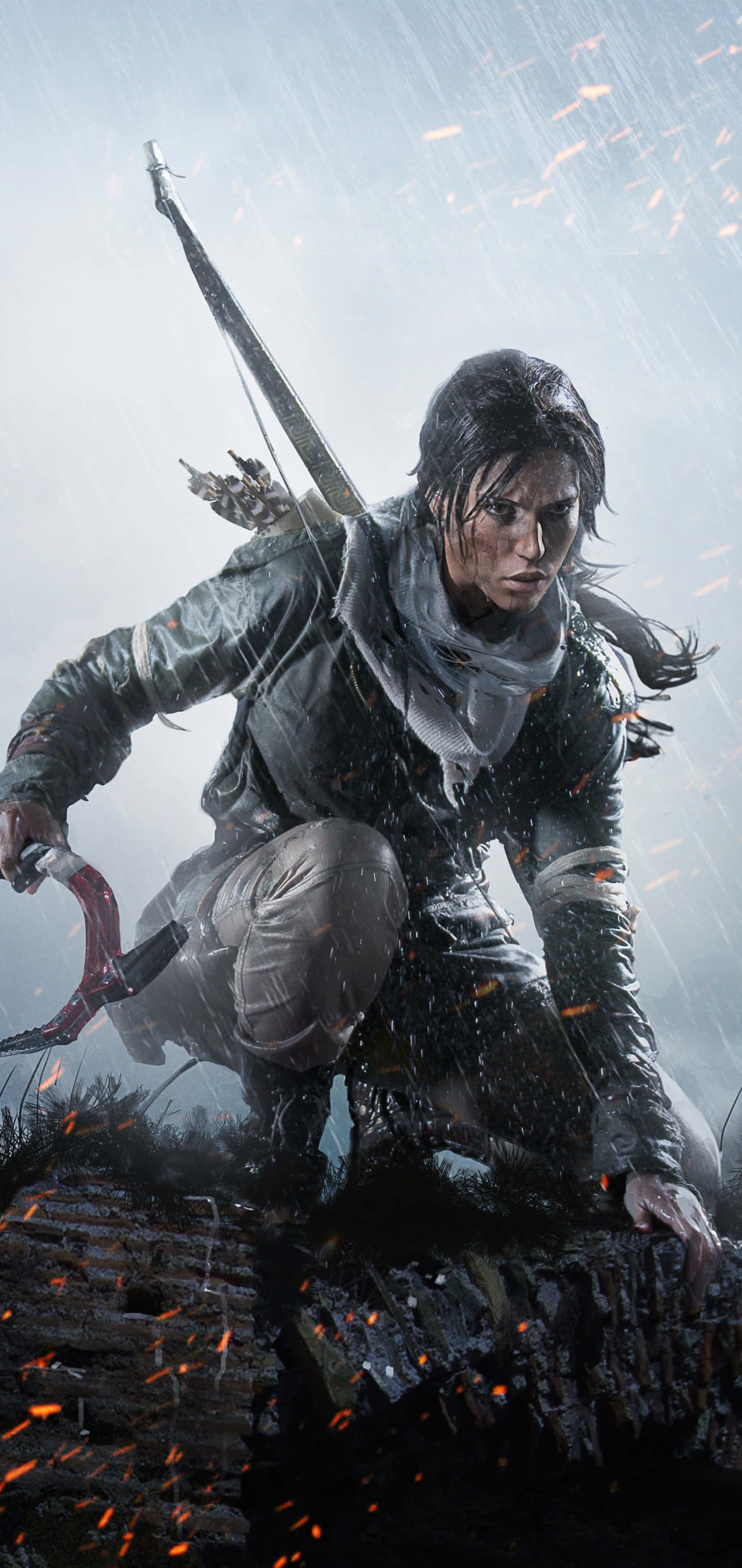 Tomb Raider, iPhone 5s, bow, 2K Phone Wallpaper