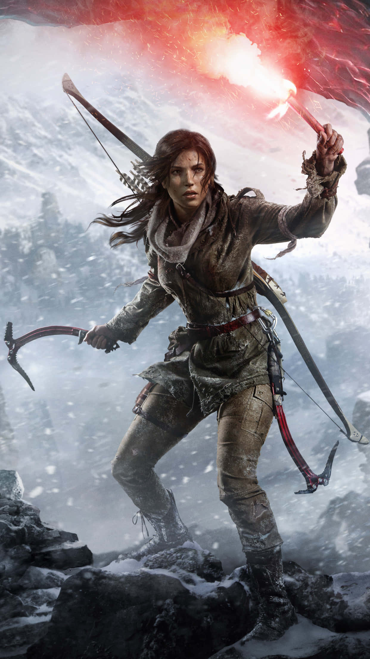 Tomb Raider, iPhone 5s, flaming torch, Full HD Phone Wallpaper