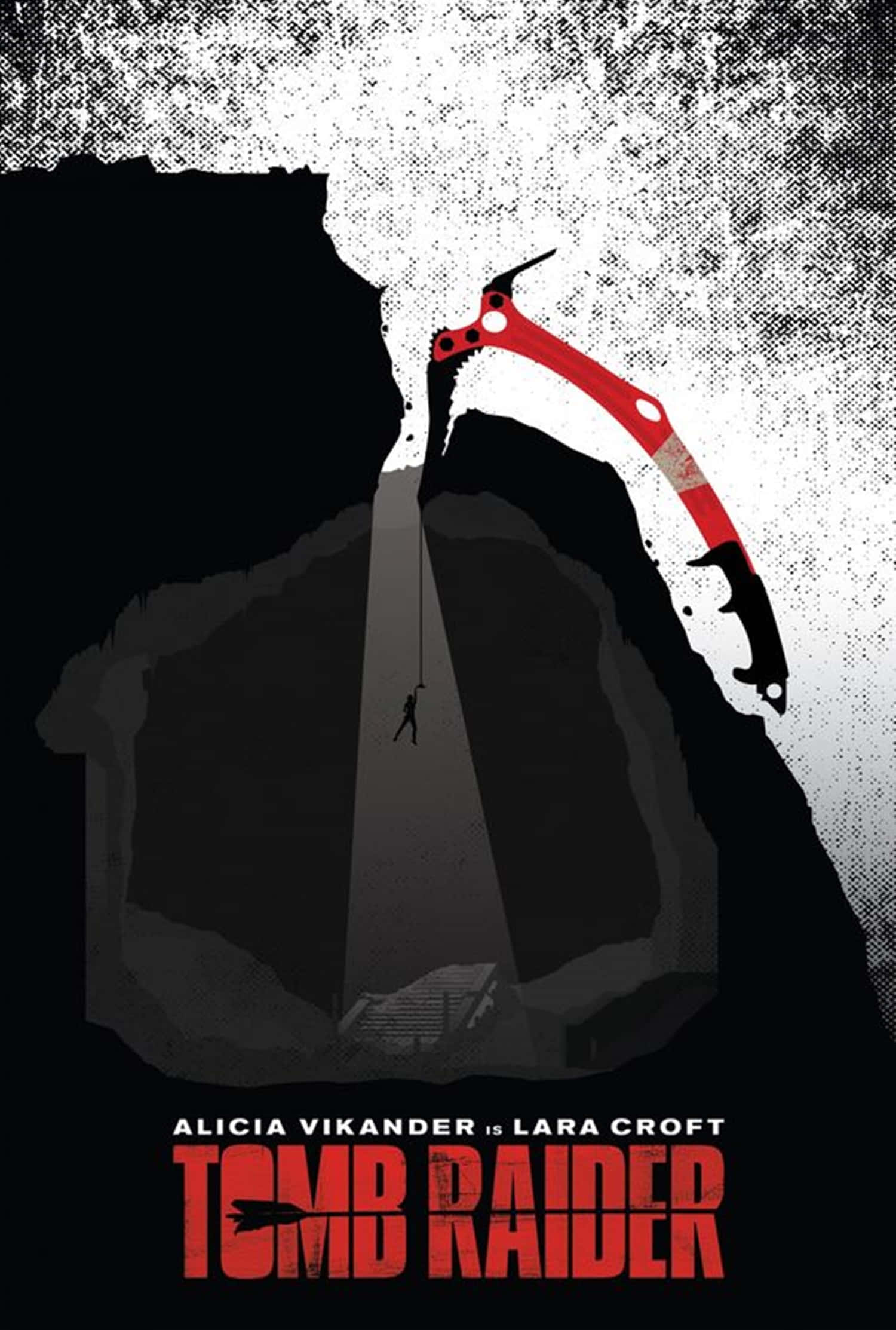 Tomb Raider, red ice axe, dark chasm, Full HD Phone Wallpaper