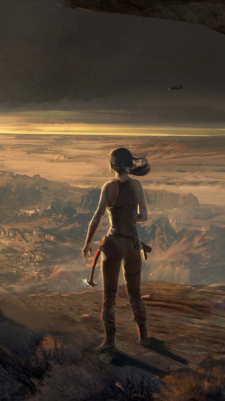 Tomb Raider, cliff edge, desert canyon, HD Phone Wallpaper