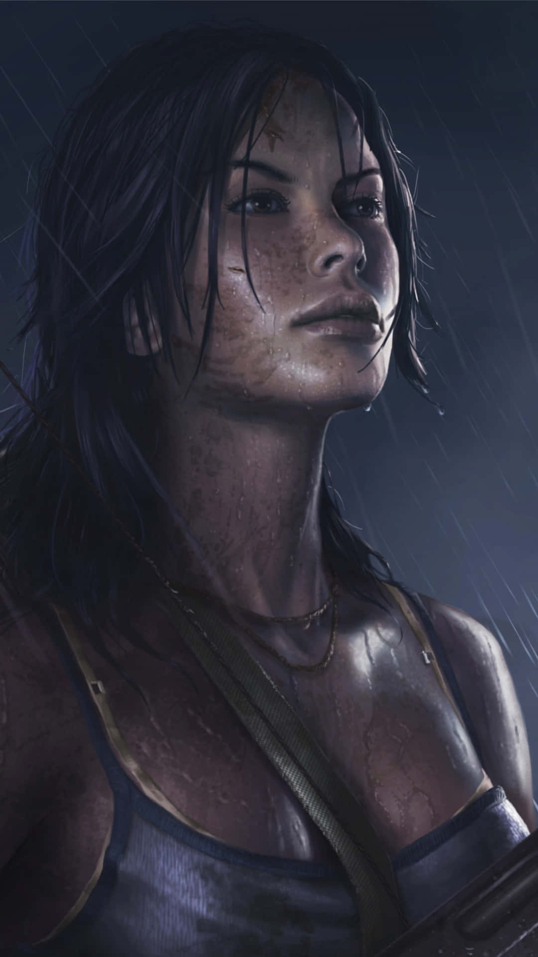 Tomb Raider Phone, Tomb Raider, rain-soaked, Full HD Phone Wallpaper