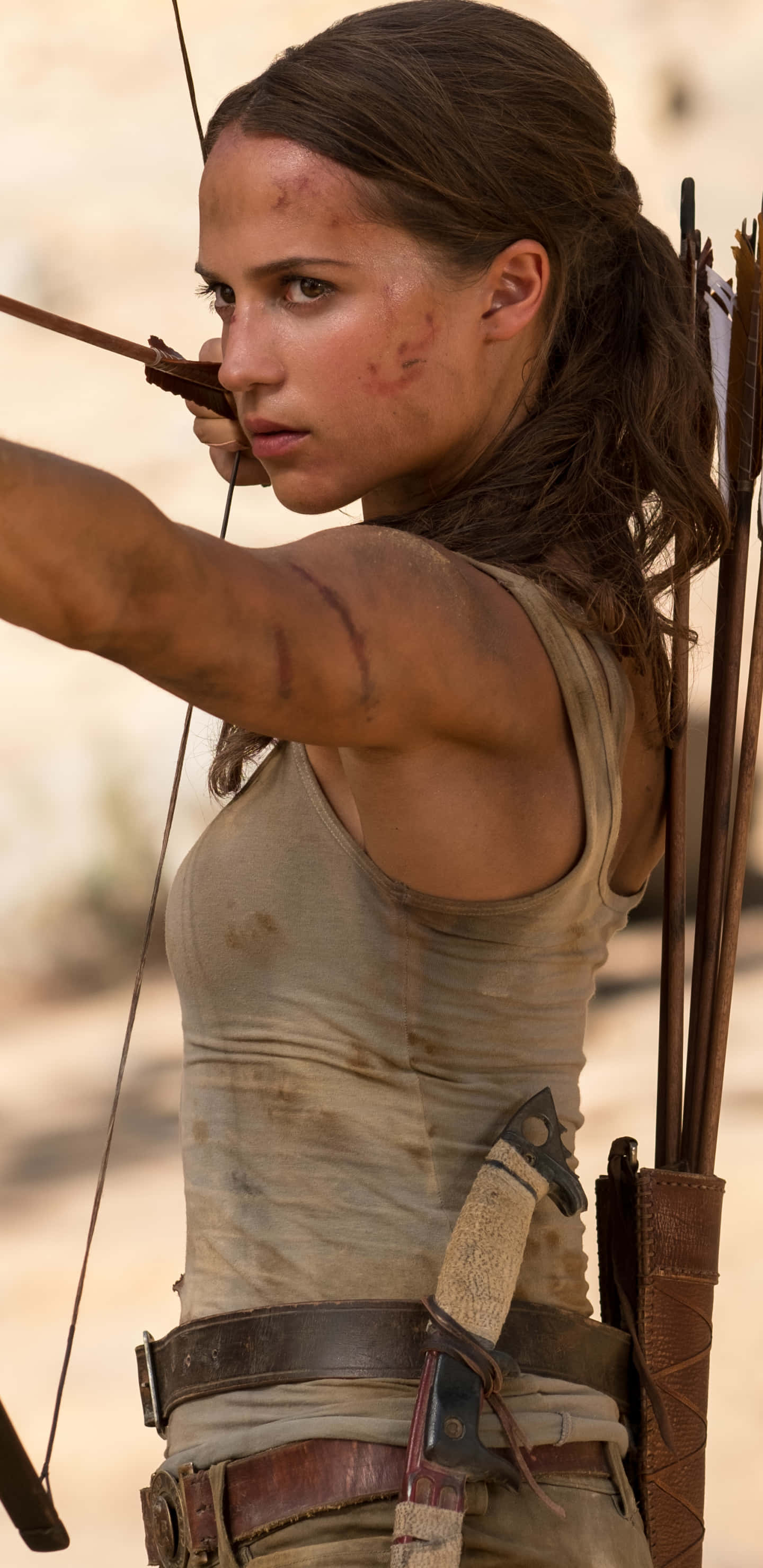 Tomb Raider Phone, Tomb Raider, desert, 2K Phone Wallpaper