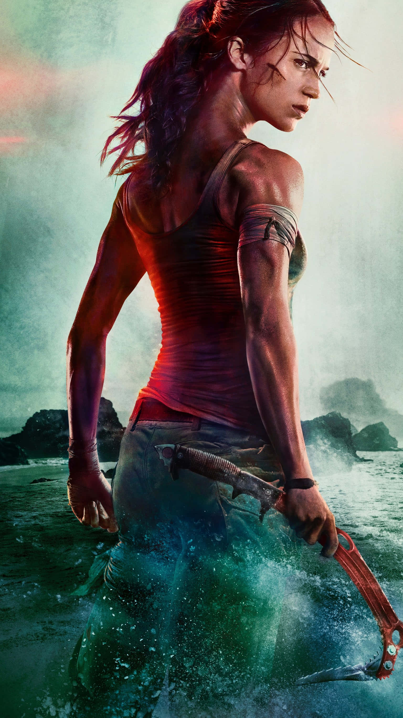 Tomb Raider Phone, Tomb Raider, teal waters, 2K Phone Wallpaper