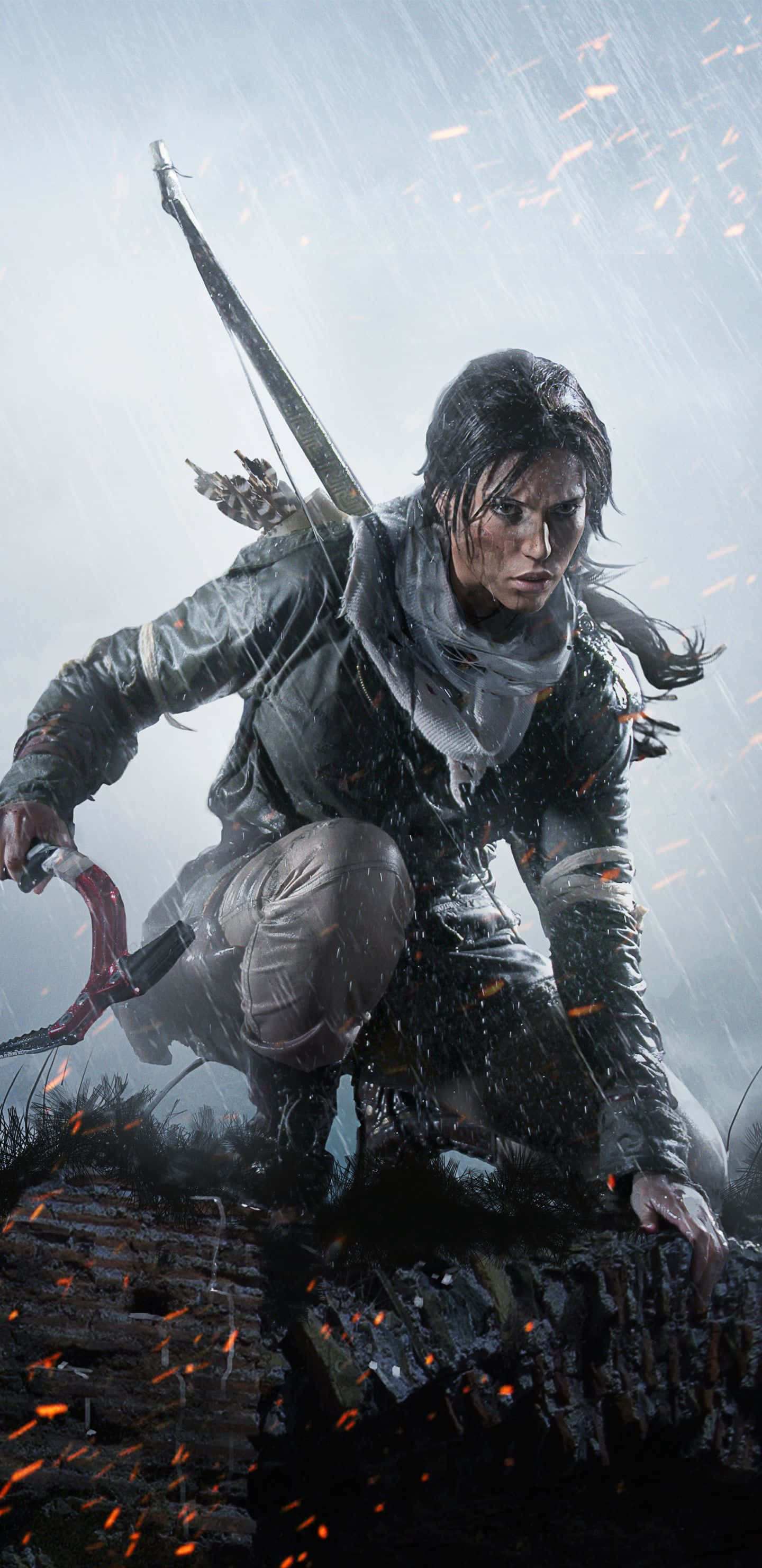 Tomb Raider, bow, knife, 2K Phone Wallpaper