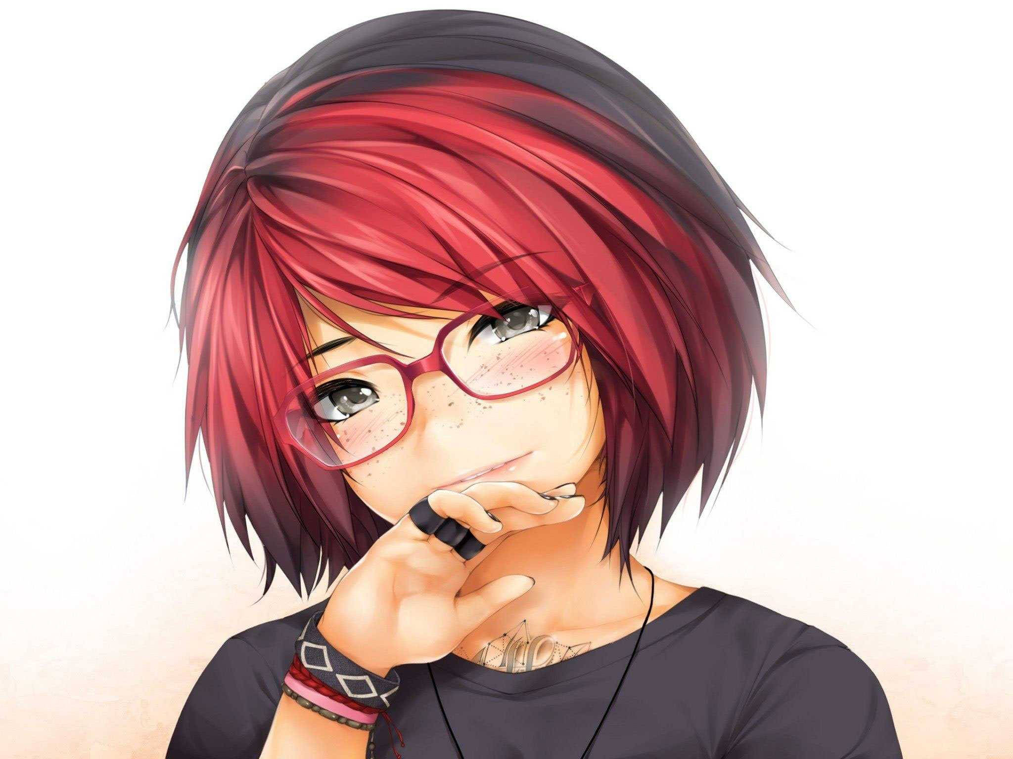 Tomboy Aesthetic, short red hair, vibrant red hair, Full HD Desktop Wallpaper