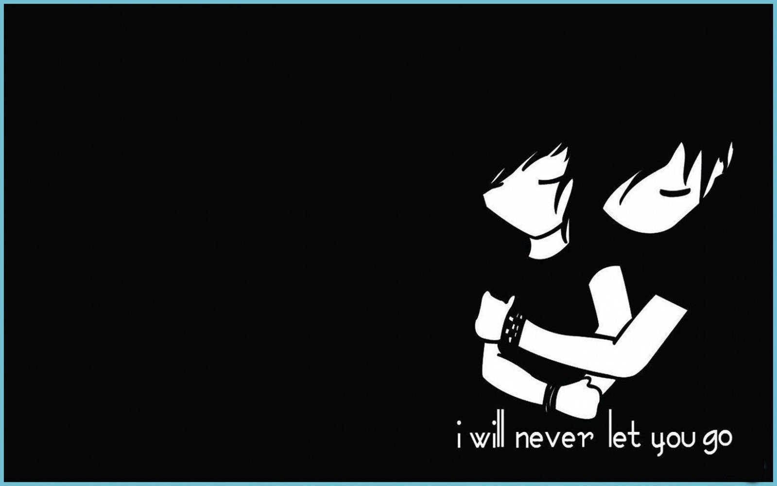 Tomboy Aesthetic, i will never let you go, white stylized figures, HD Desktop Wallpaper