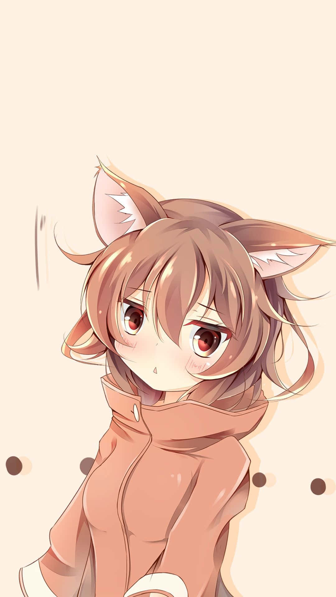 Tomboy Girl, fox ears, brown hair, Full HD Phone Wallpaper