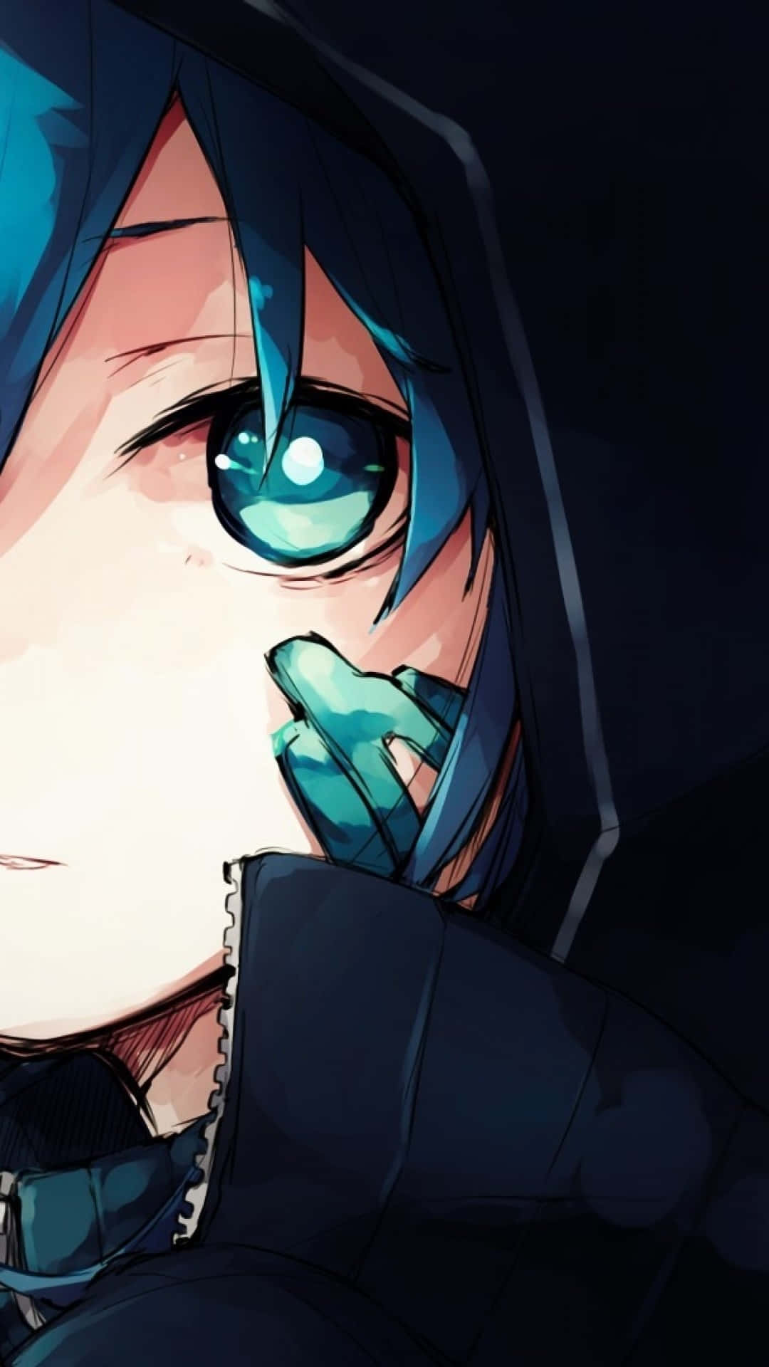 blue eyes, black hoodie, dark hair, Full HD Phone Wallpaper