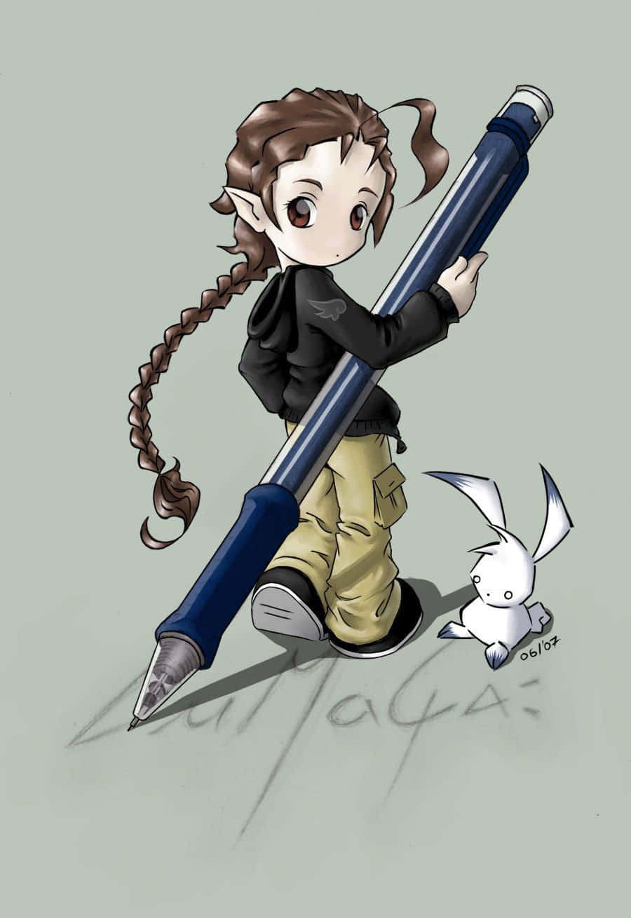 Tomboy Girl, chibi anime girl, braided hair, HD Phone Wallpaper