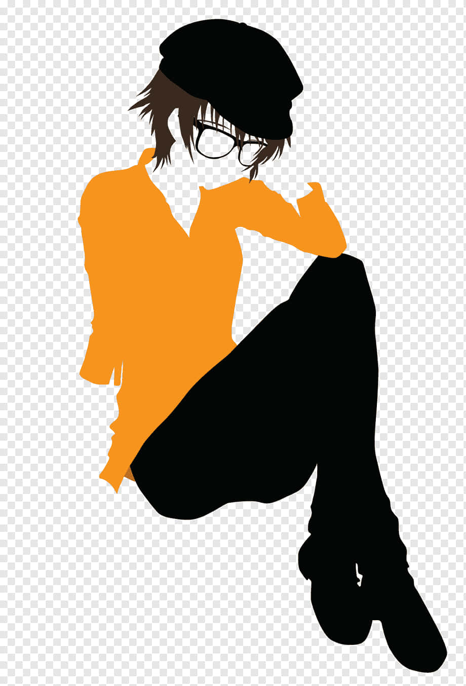 tomboy girl, black beret, glasses, HD Phone Wallpaper