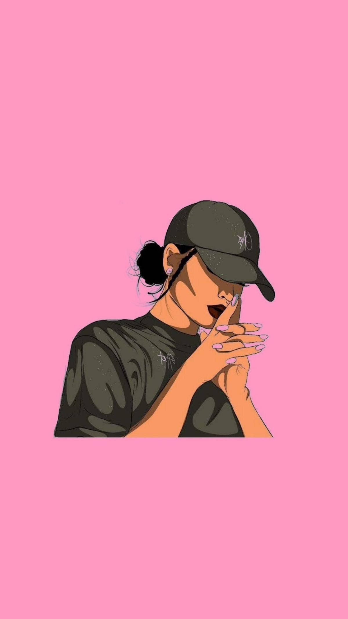 Cute Tomboy, black cap, black shirt, Full HD Phone Wallpaper