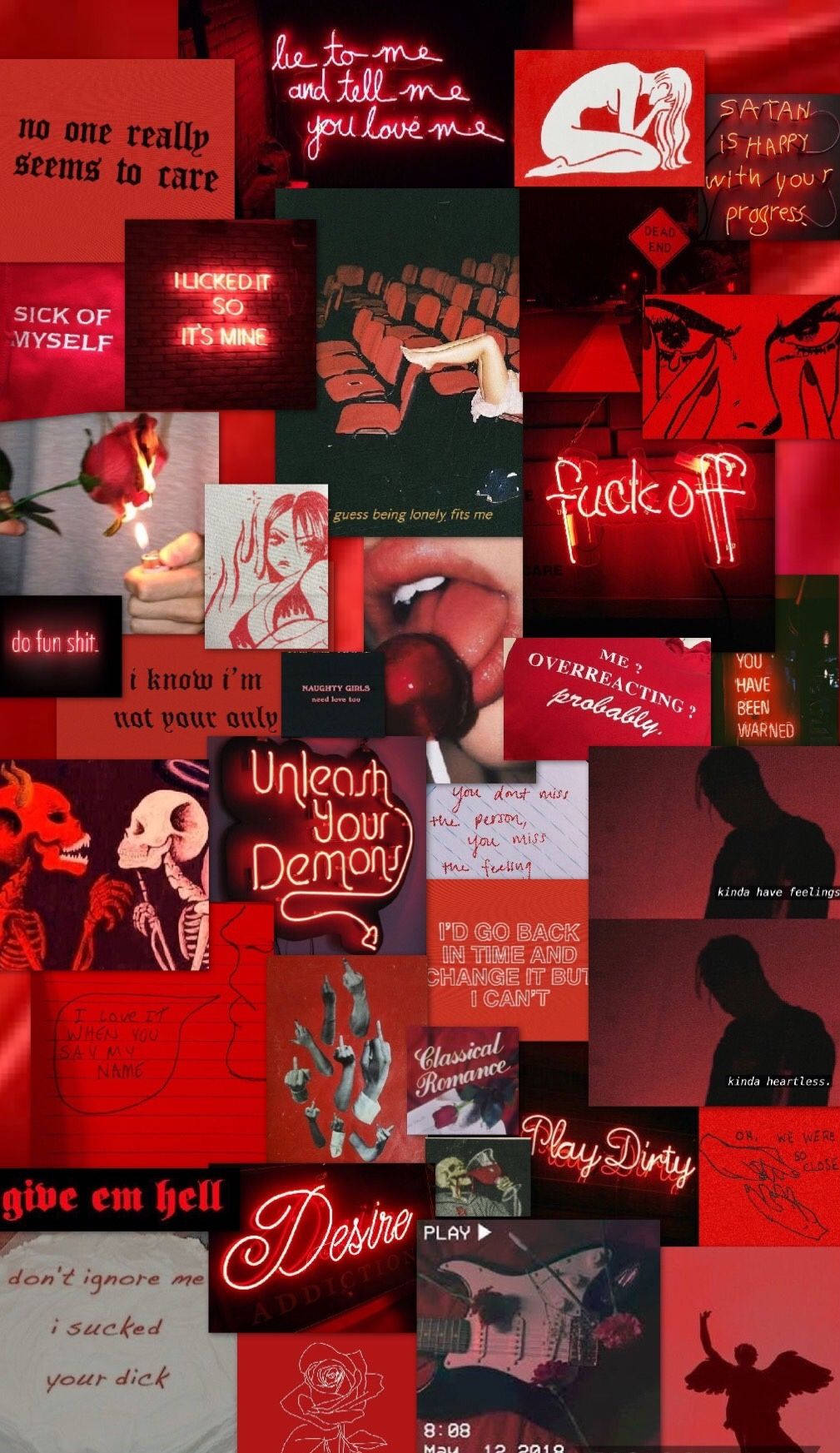 Tomboy, red, collage, HD Phone Wallpaper
