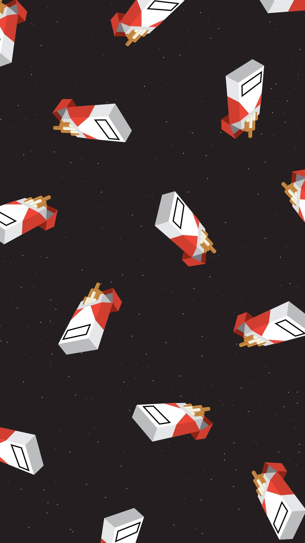 cigarette tomboy aesthetic boxes, pixel-art style, red and white, Full HD Phone Wallpaper