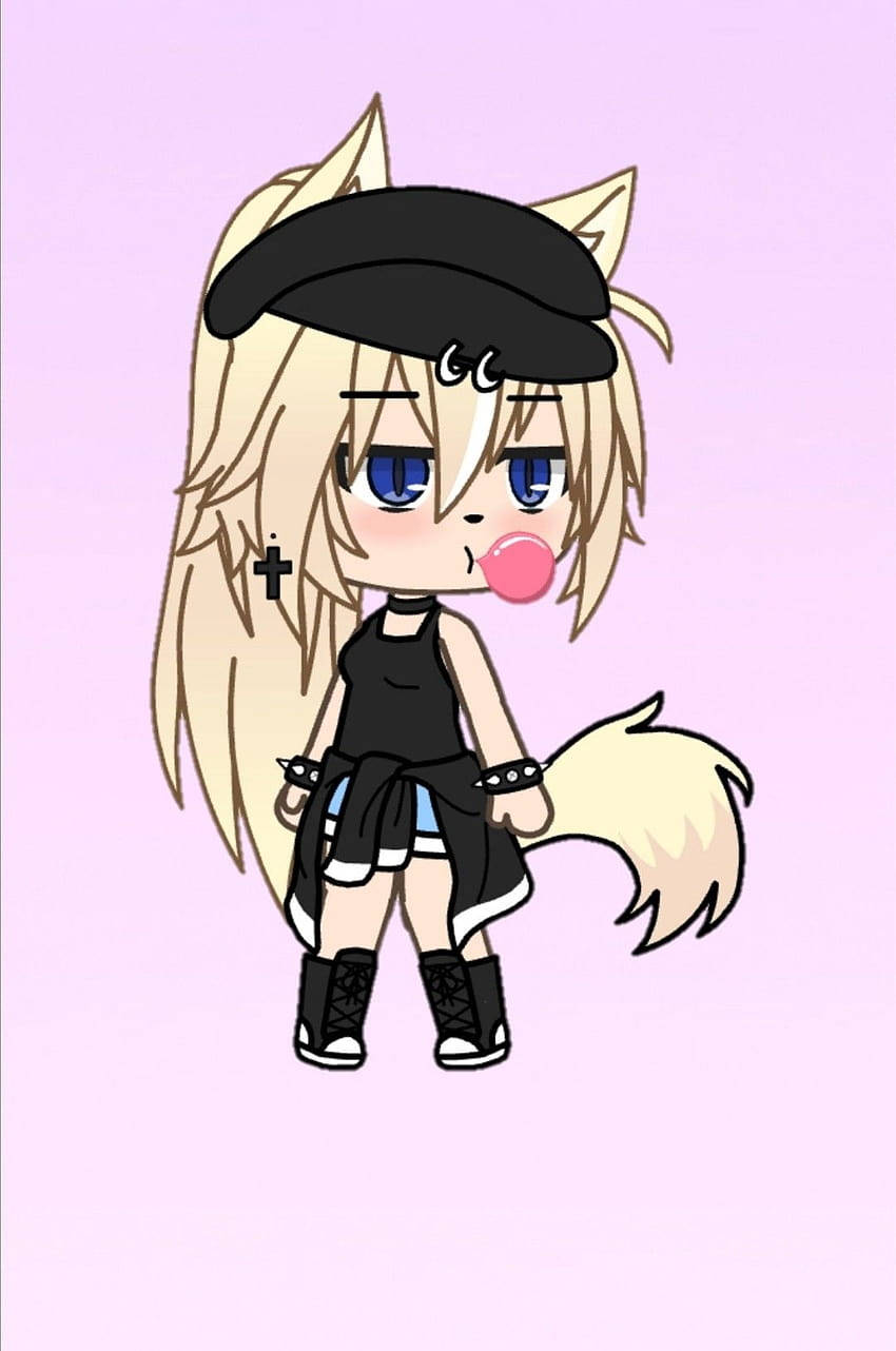 chibi anime girl, blonde hair, fox ears, HD Phone Wallpaper