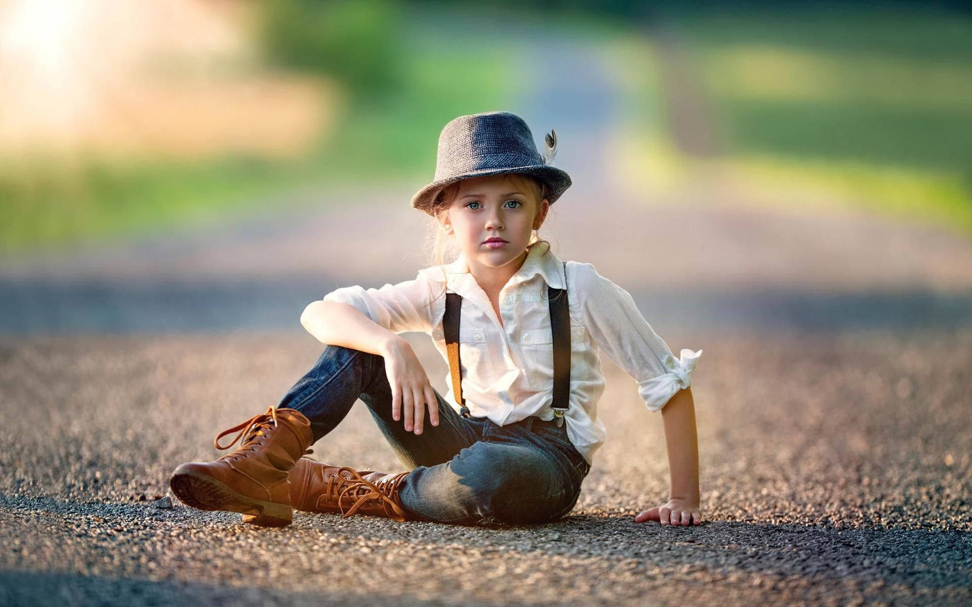 fedora, suspenders, gravel path, Full HD Desktop Wallpaper