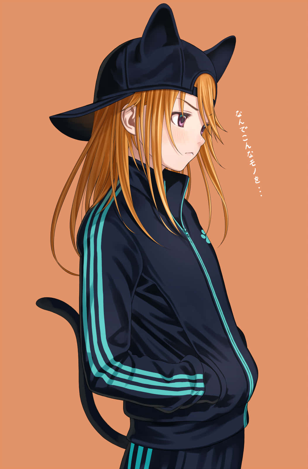 Tomboy Girl, orange hair, cat ears, HD Phone Wallpaper