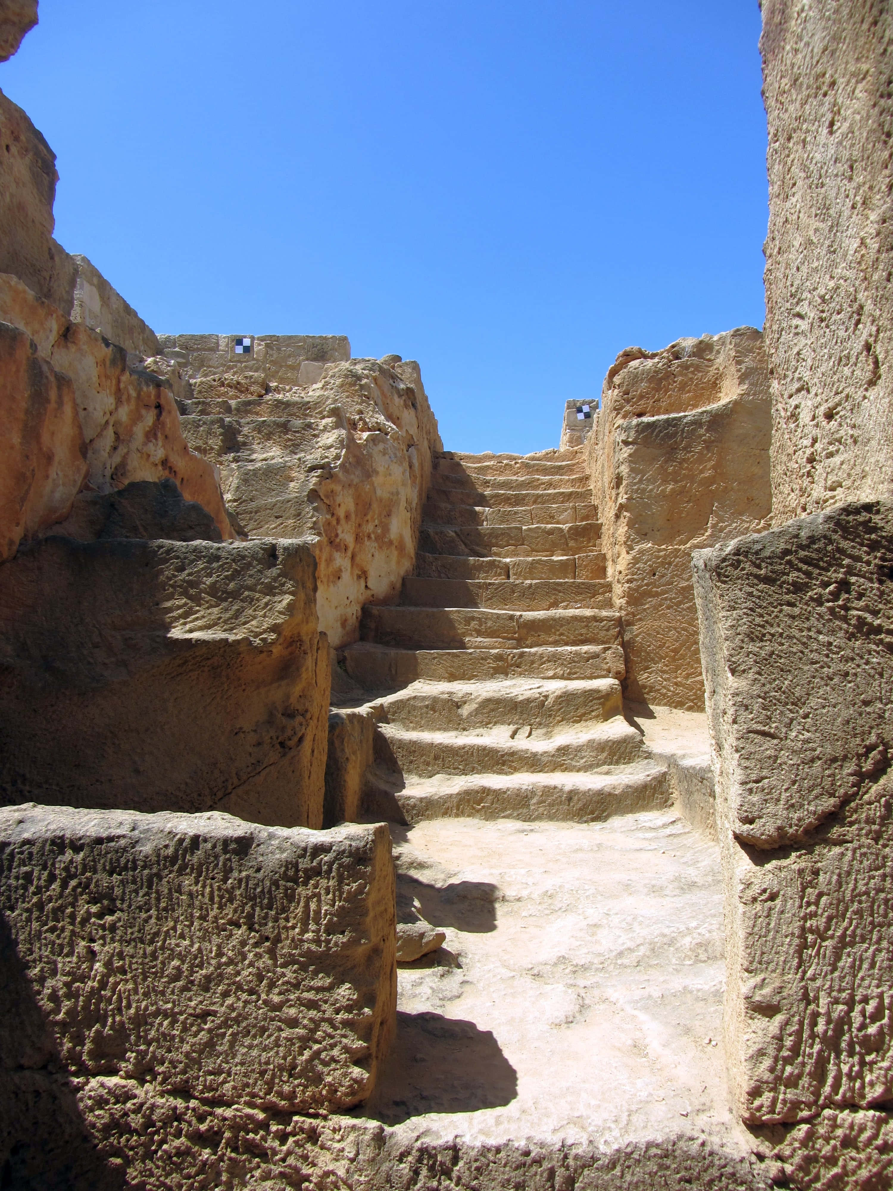 Tombs Of The Kings, stone stairs, sunlit ruins, 4K Phone Wallpaper