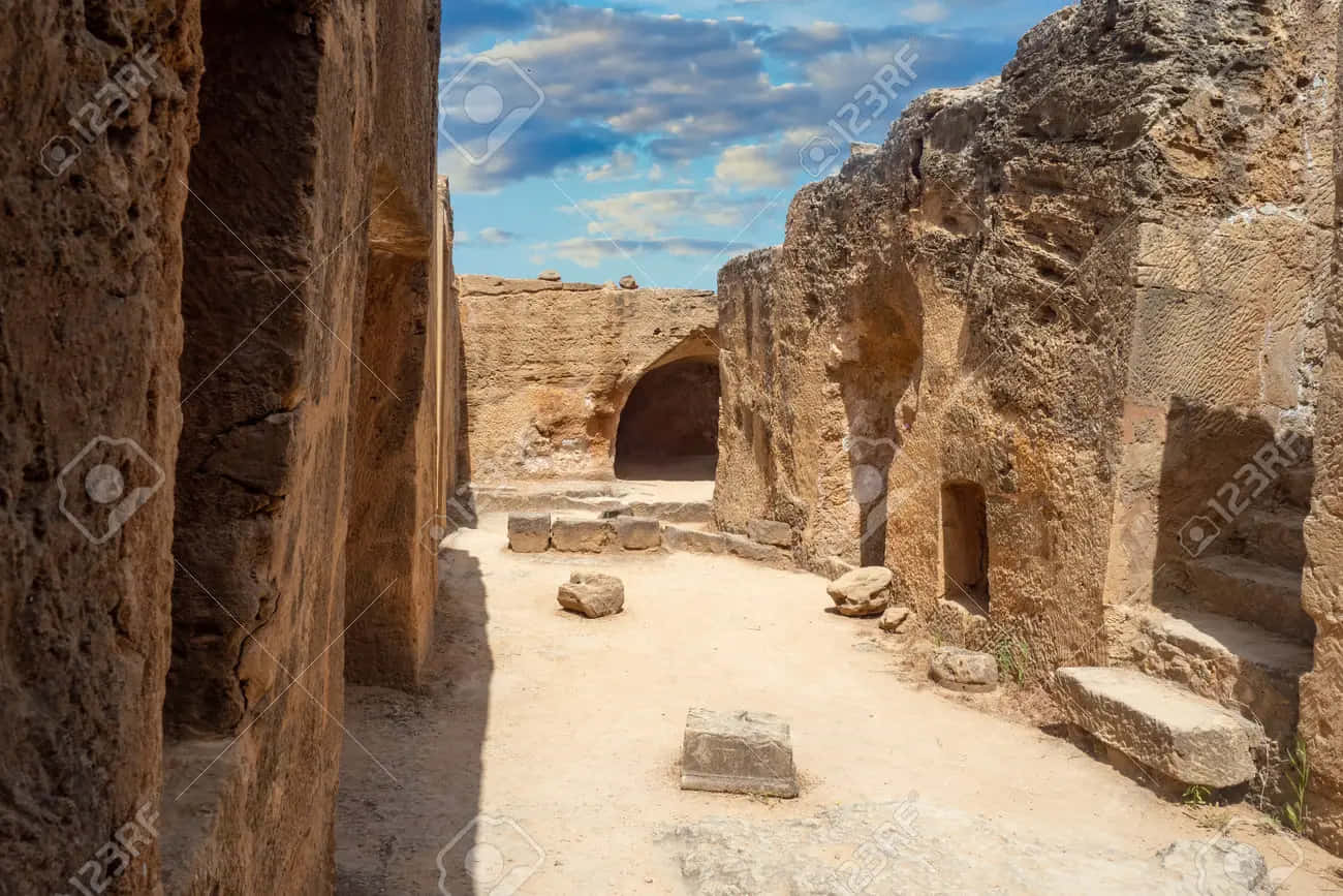 Tombs Of The Kings, ancient stone ruins, weathered walls, HD Desktop Wallpaper