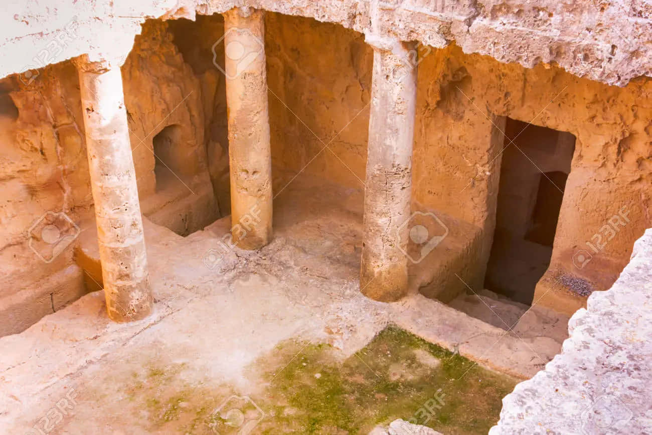 Tombs Of The Kings, ancient stone chamber, weathered columns, HD Desktop Wallpaper