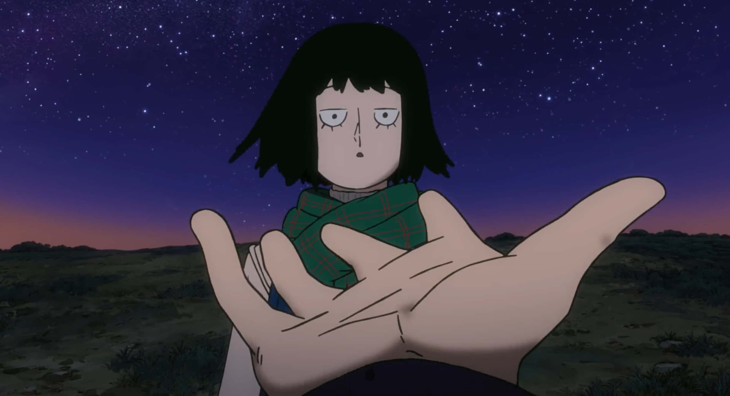 Tome Kurata, black hair, green scarf, Full HD Desktop Wallpaper