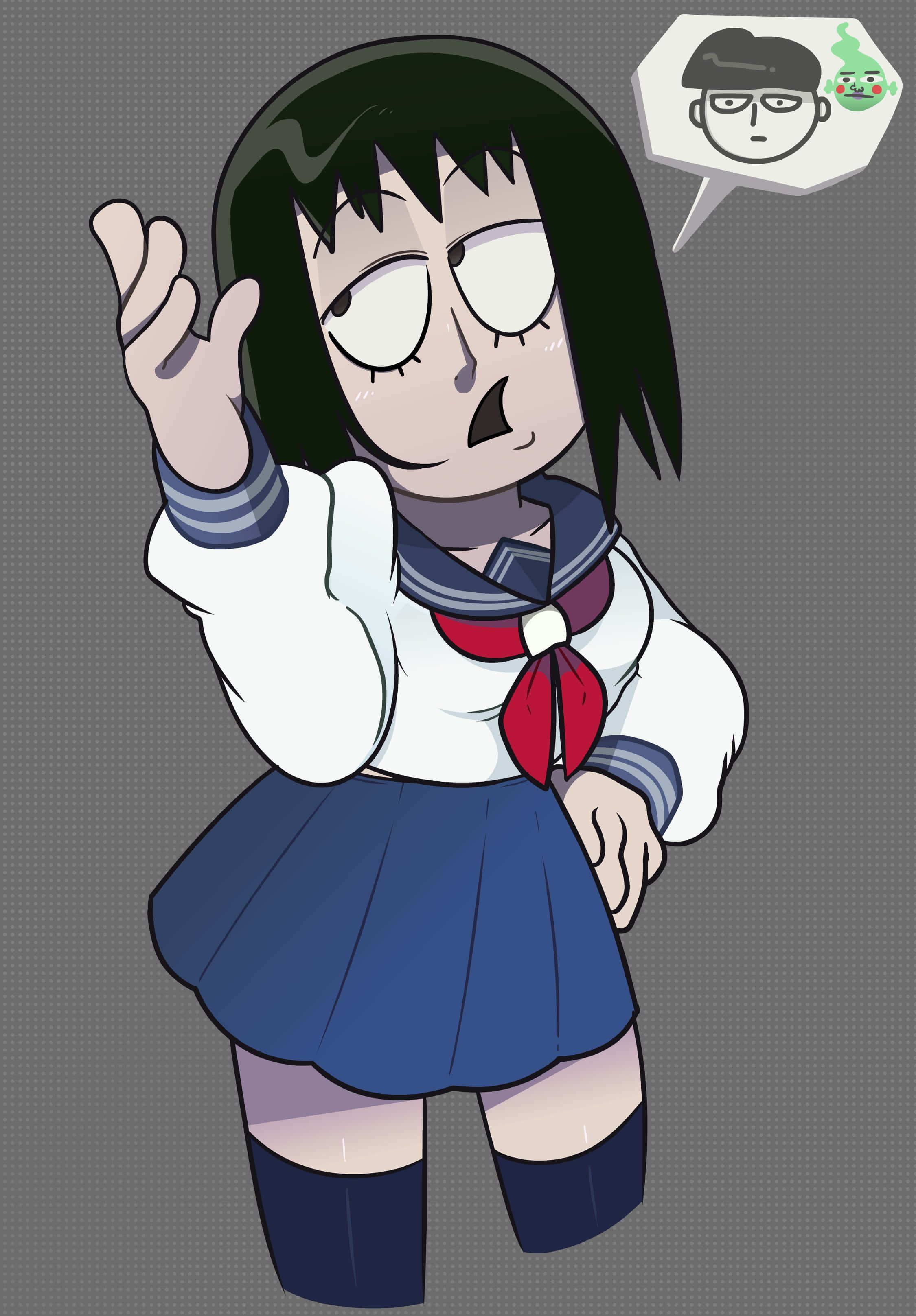 Tome Kurata, sailor uniform, thought bubble, 2K Phone Wallpaper