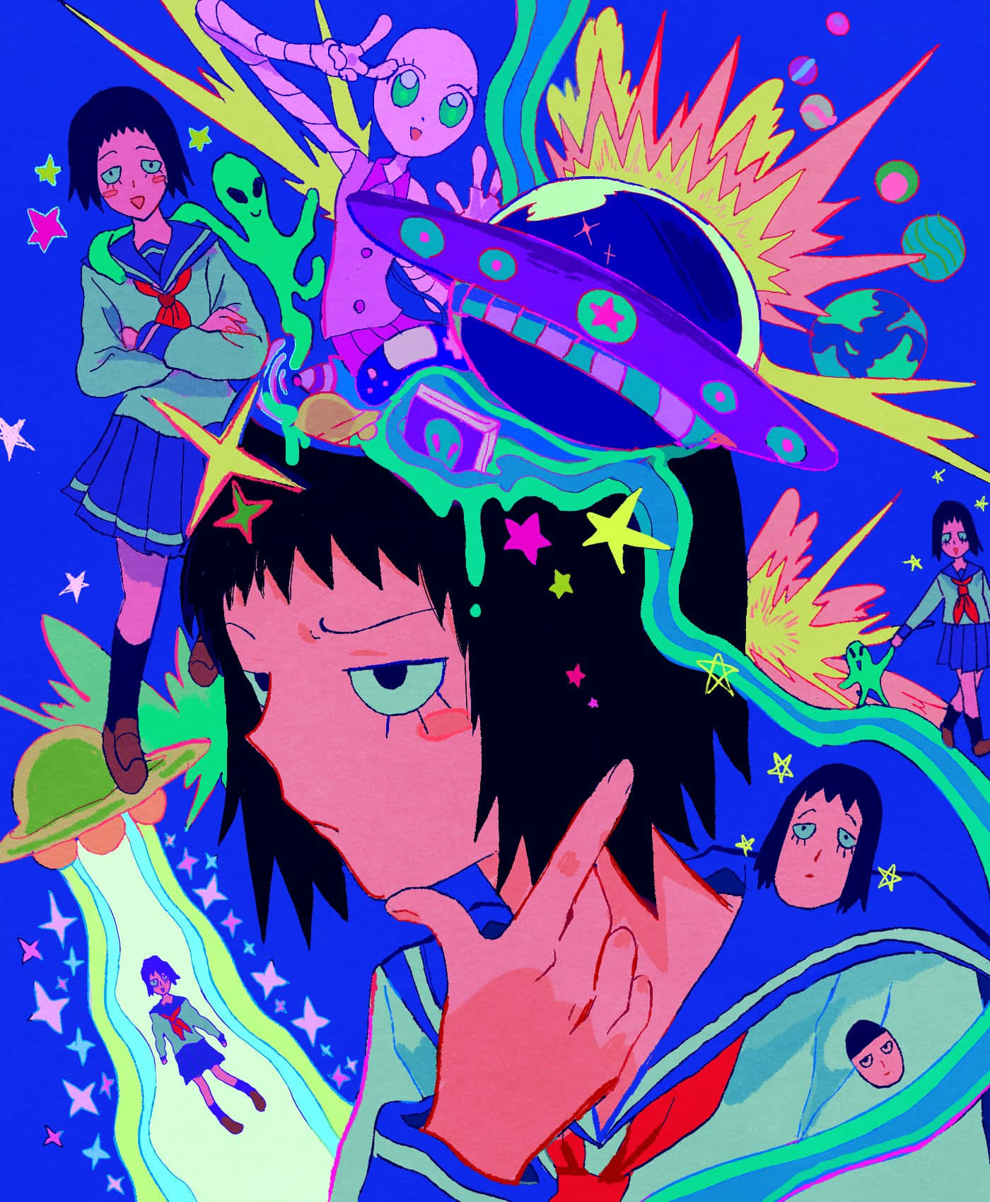 Tome Kurata, school uniform, aliens, HD Phone Wallpaper