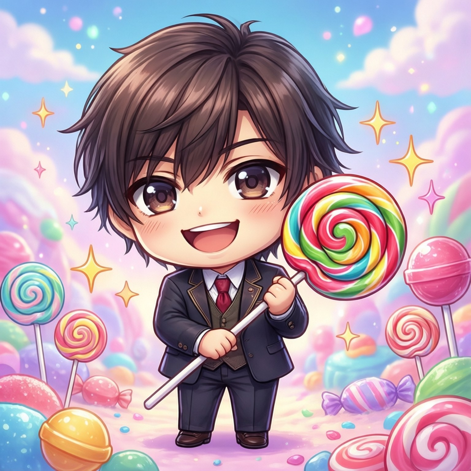 Tome Kurata, chibi, candyland, HD Desktop Wallpaper