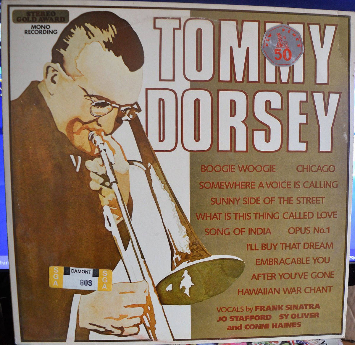 Tommy Dorsey, trombone, bold typography, SD Desktop Wallpaper