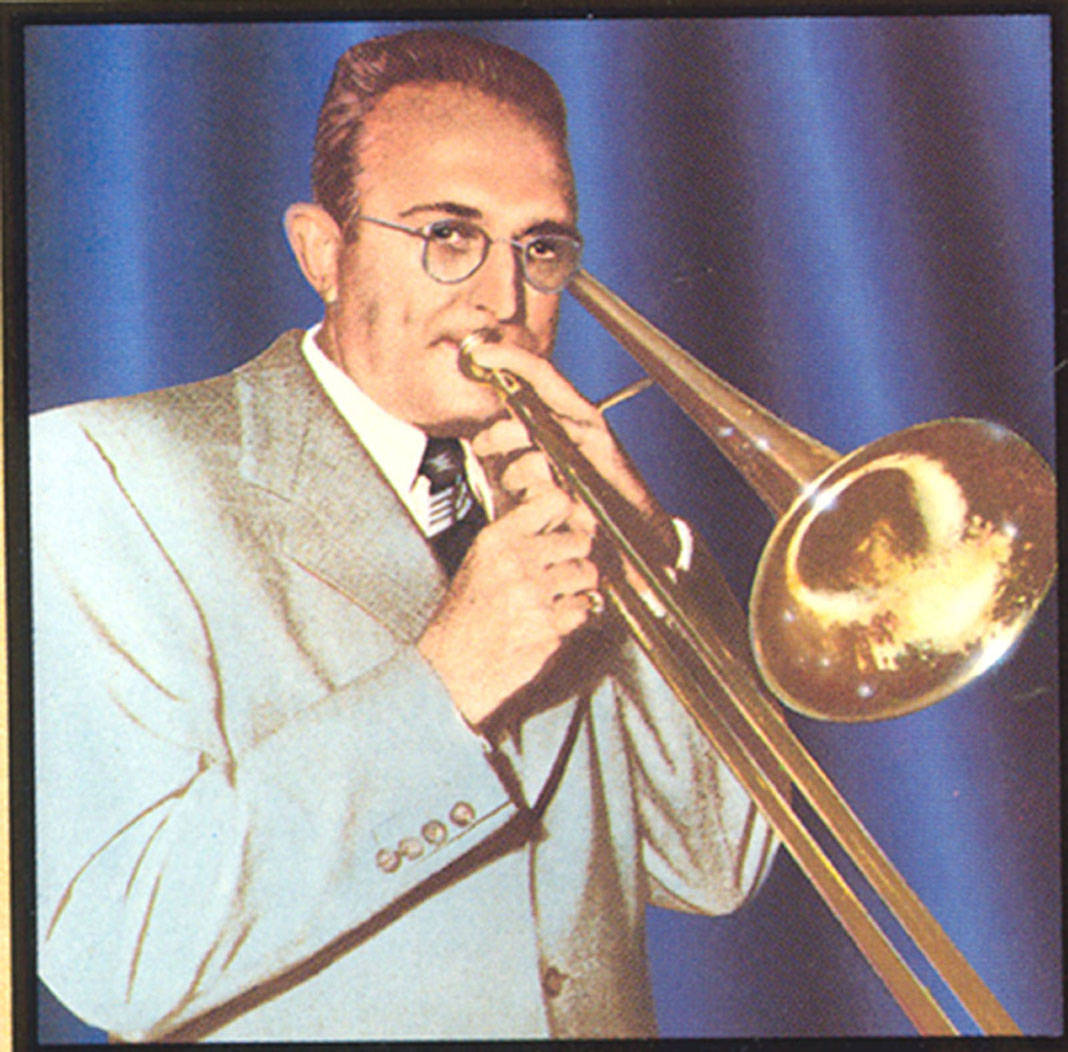 Tommy Dorsey, trombone, light suit, SD Desktop Wallpaper