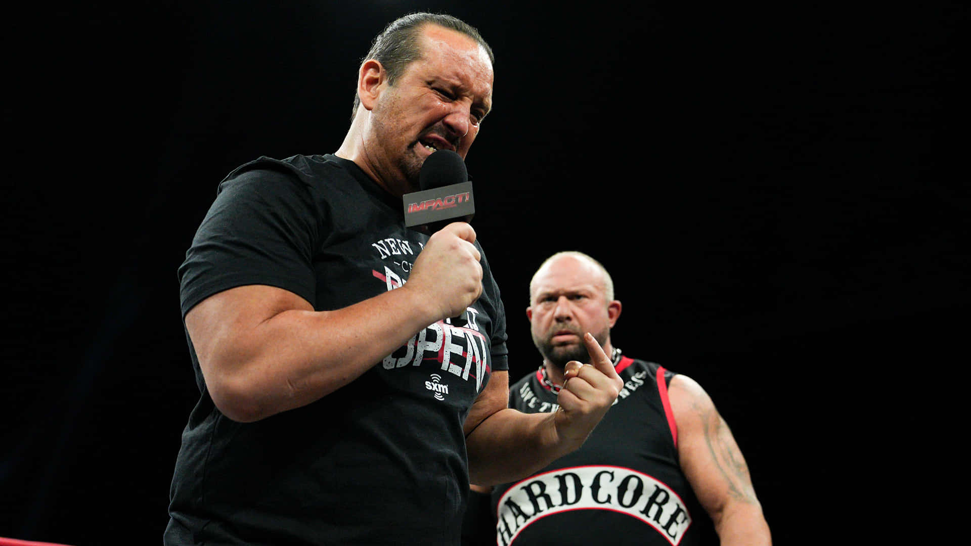 Tommy Dreamer, black gear, microphone, Full HD Desktop Wallpaper