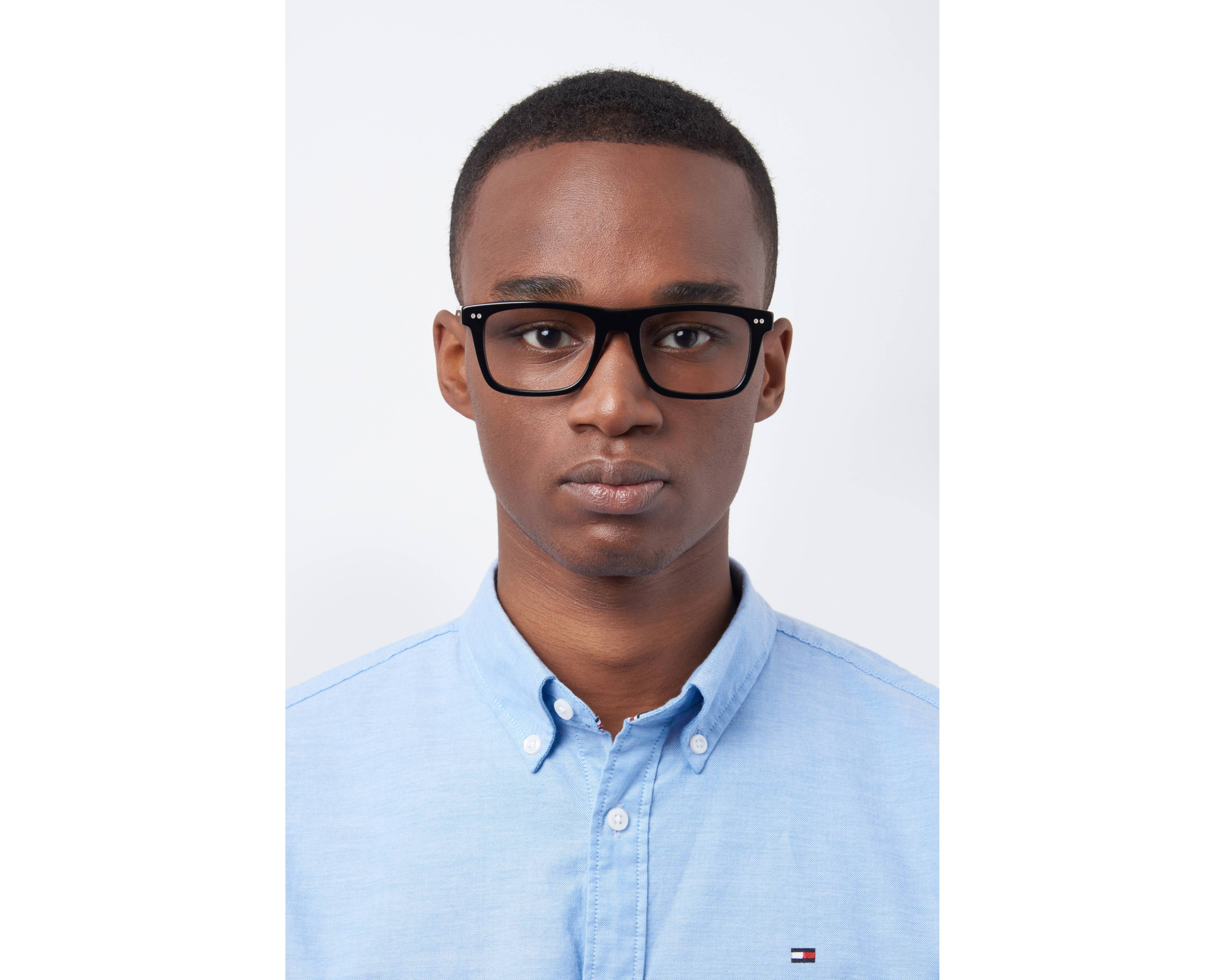 Tommy Hilfiger, male sunglasses model, black-framed glasses, 4K Desktop Wallpaper