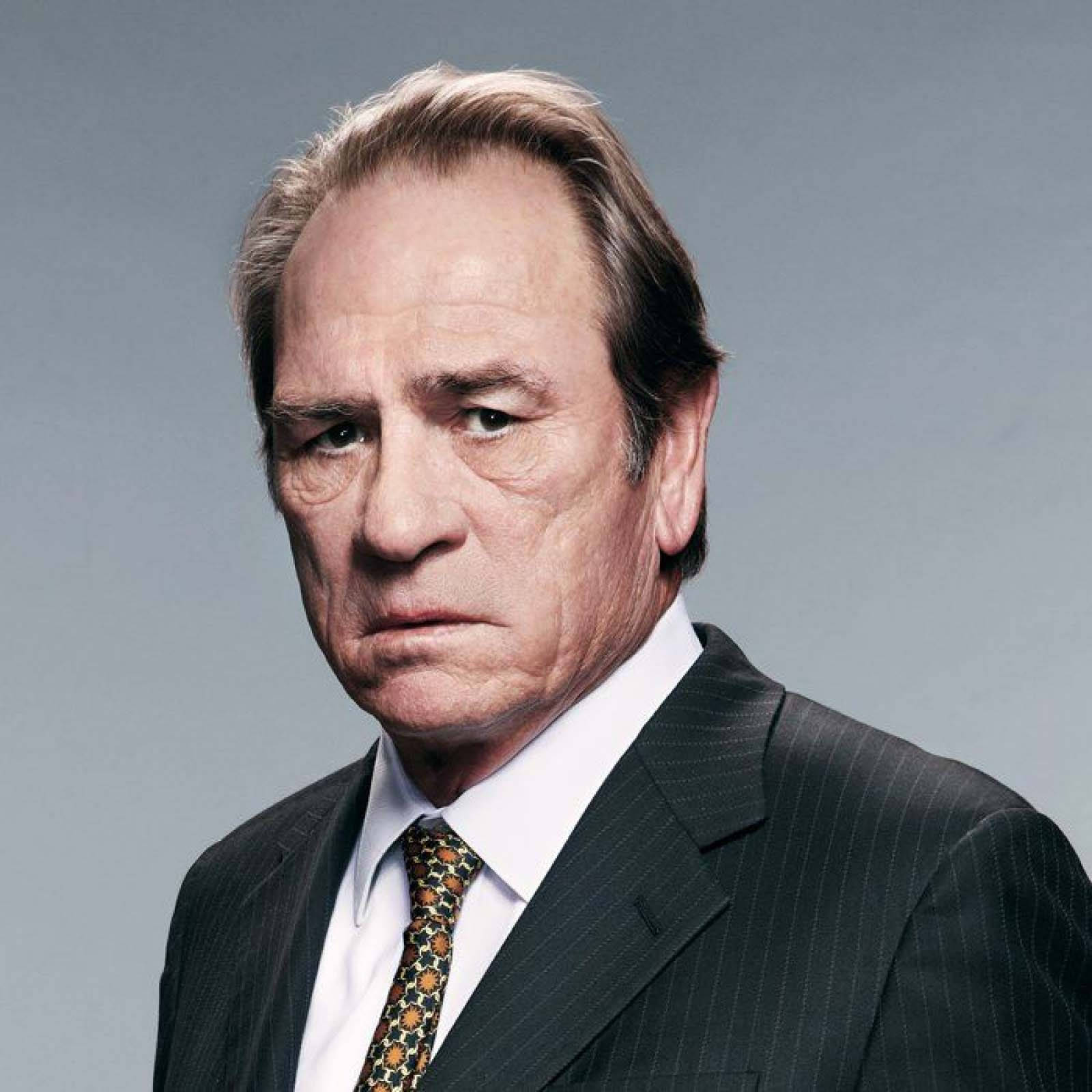 Tommy Lee Jones, pinstripe suit, patterned tie, HD Desktop Wallpaper