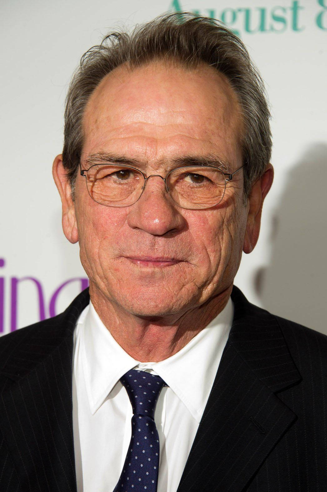 Tommy Lee Jones, dark pinstripe suit, polka dot tie, HD Phone Wallpaper