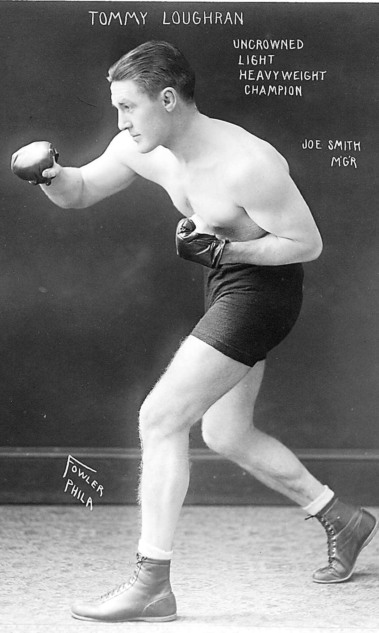 Tommy Loughran, punching stance, black and white photo, Full HD Phone Wallpaper