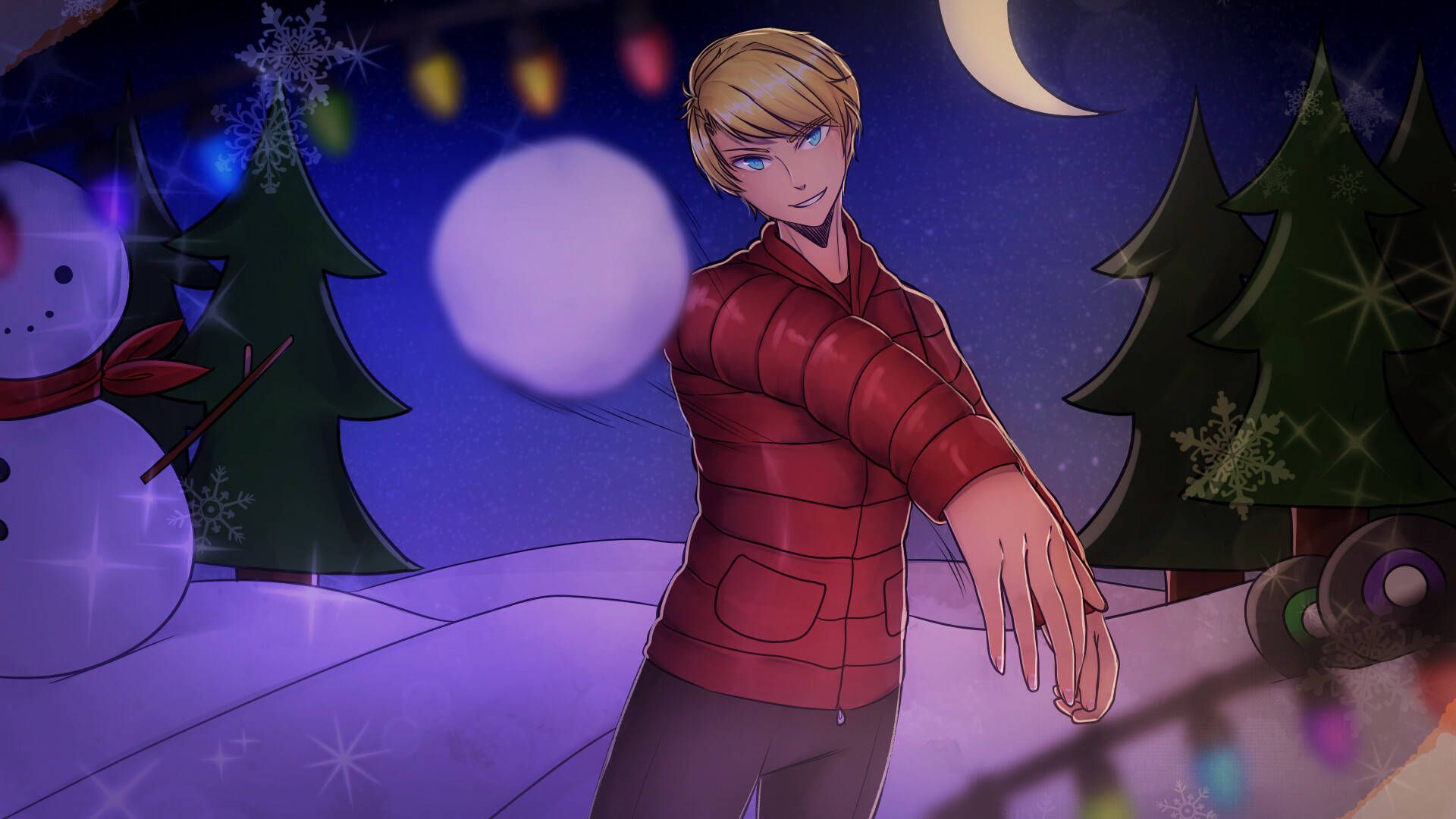 Tommyinnit, anime boy, red jacket, Full HD Desktop Wallpaper