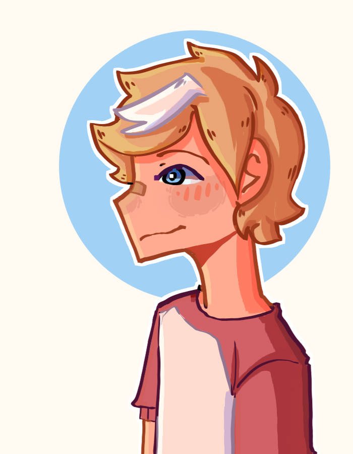 Tommyinnit, anime-style, blonde hair, SD Phone Wallpaper