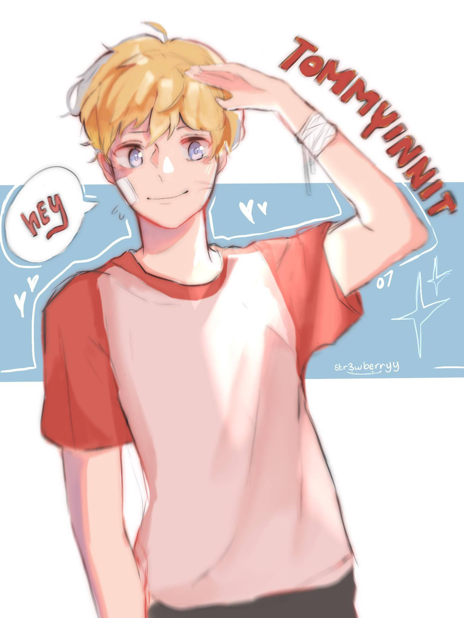 Tommyinnit, anime, blonde hair, Full HD Phone Wallpaper
