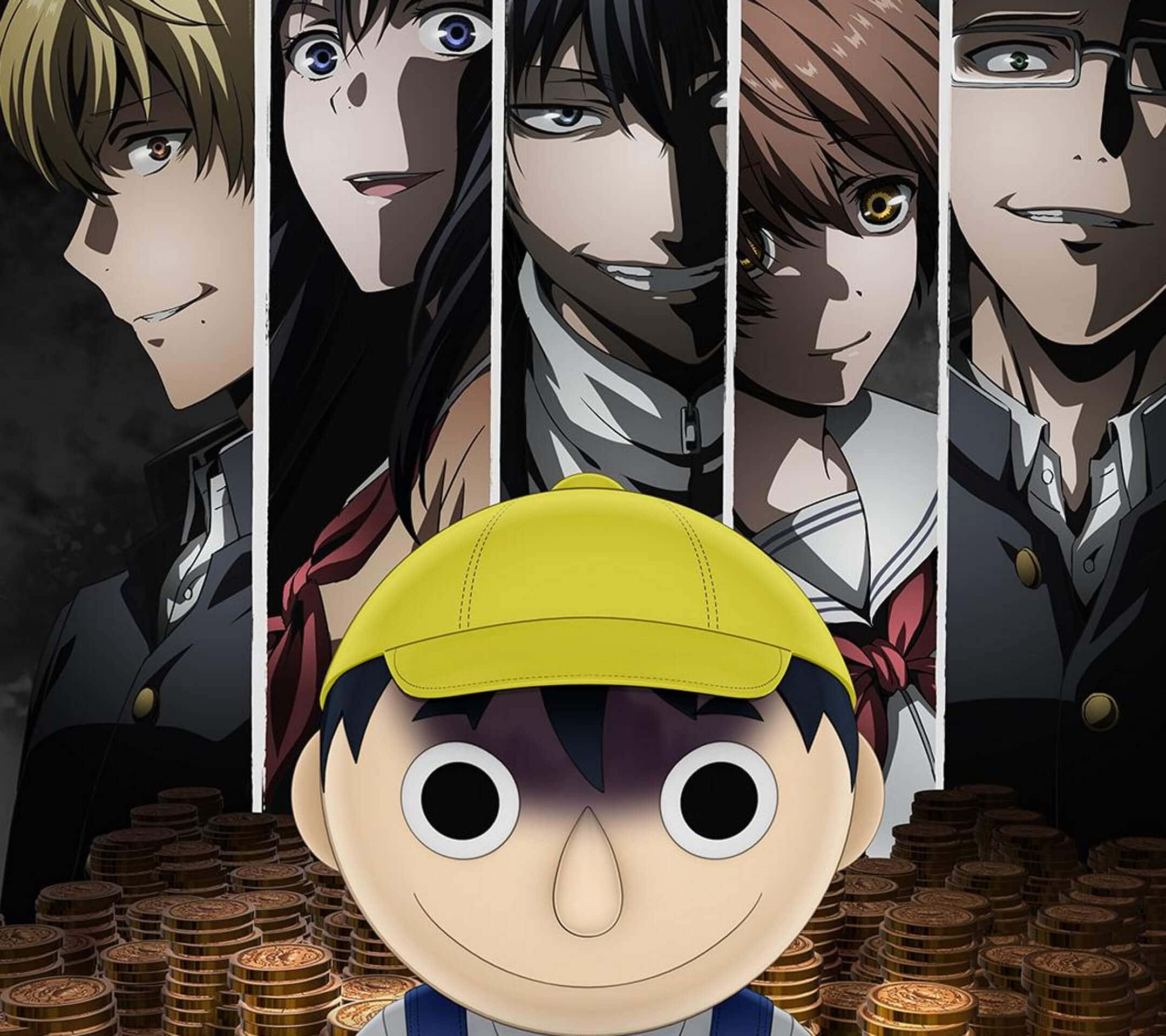 Tomodachi Game, gold coins, yellow cap, Full HD Desktop Wallpaper