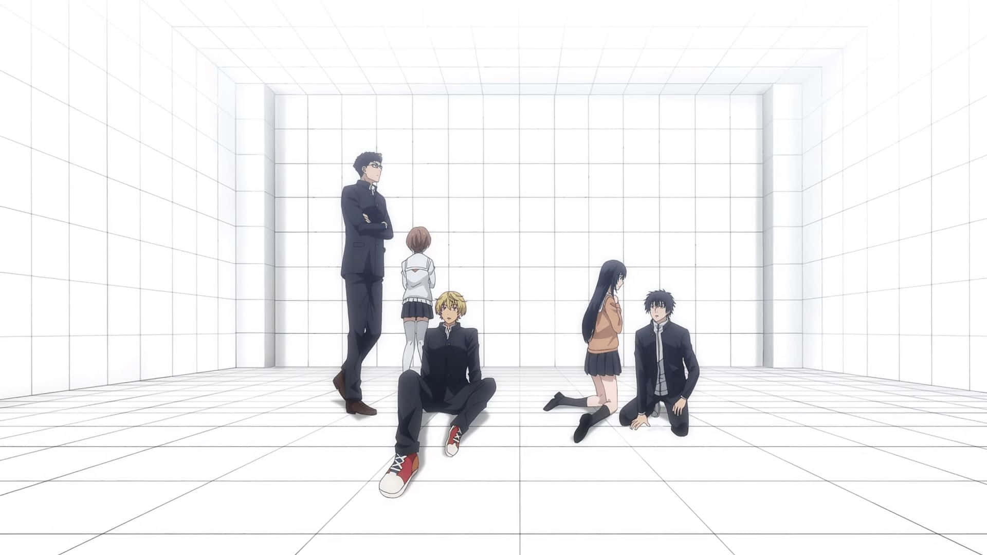 Tomodachi Game, characters, white room, Full HD Desktop Wallpaper